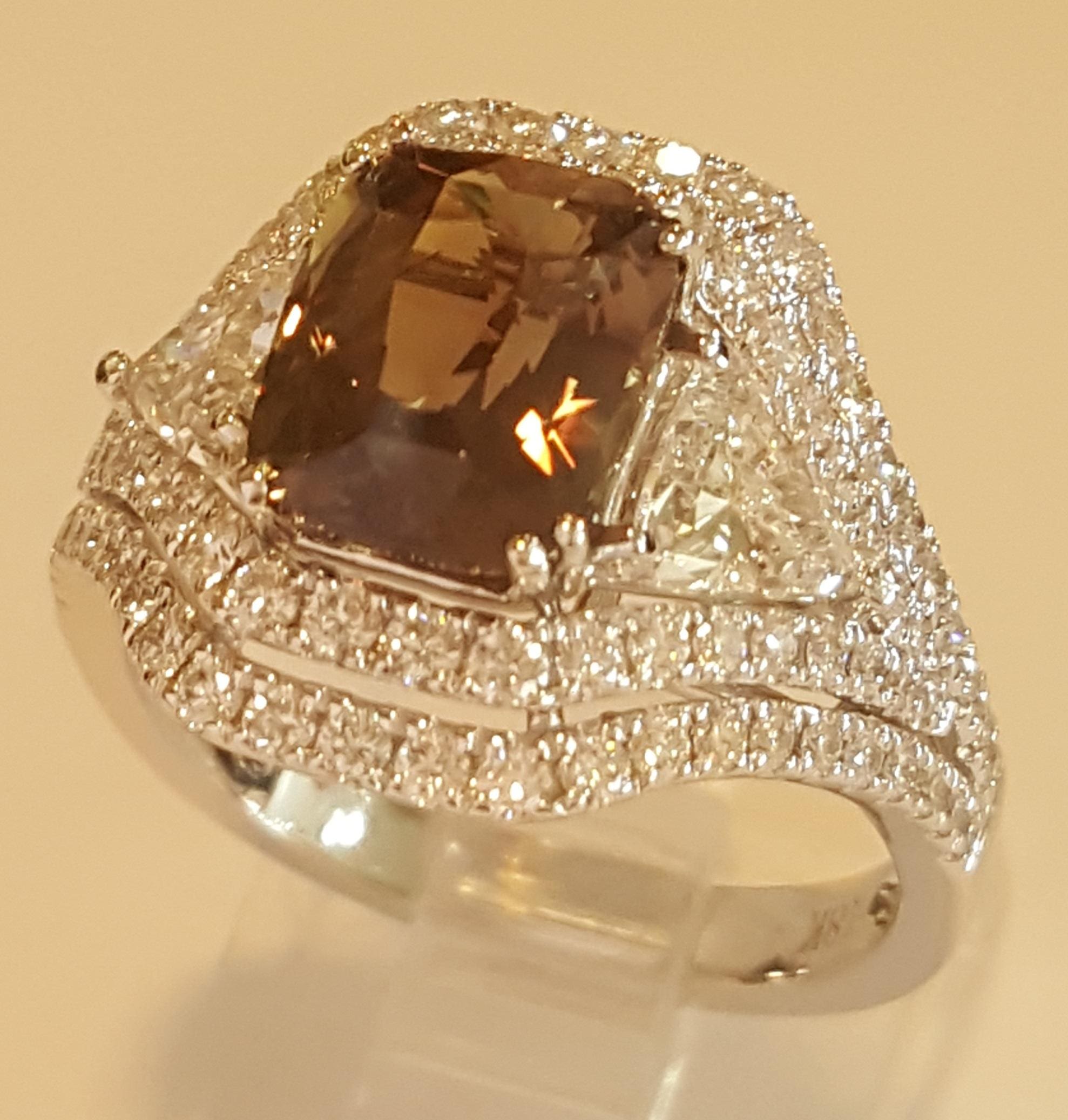 Alexandrite & Diamond 4.69 ct 18k White Gold Ring GIA Retail $48,000