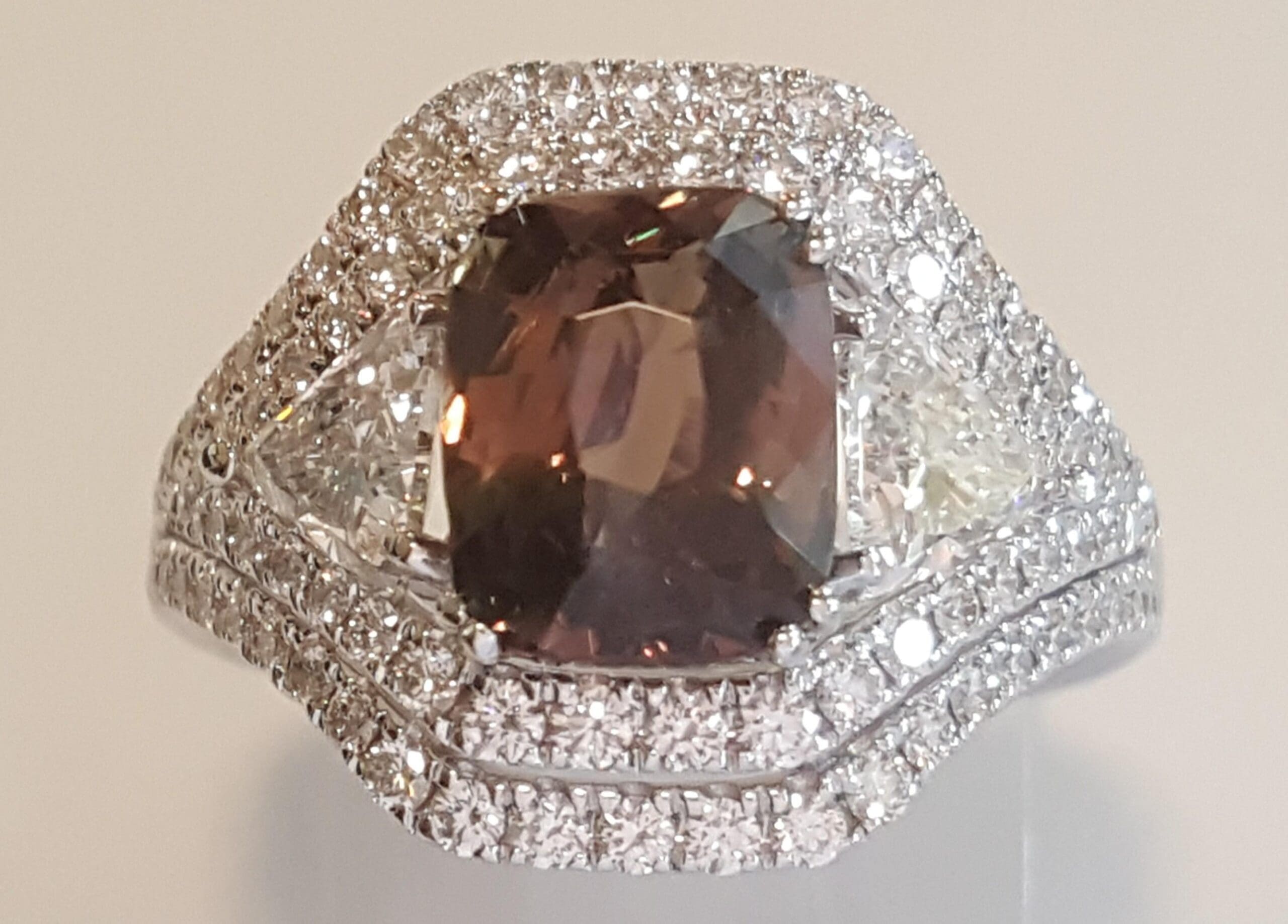 Alexandrite & Diamond 4.69 ct 18k White Gold Ring GIA Retail $48,000