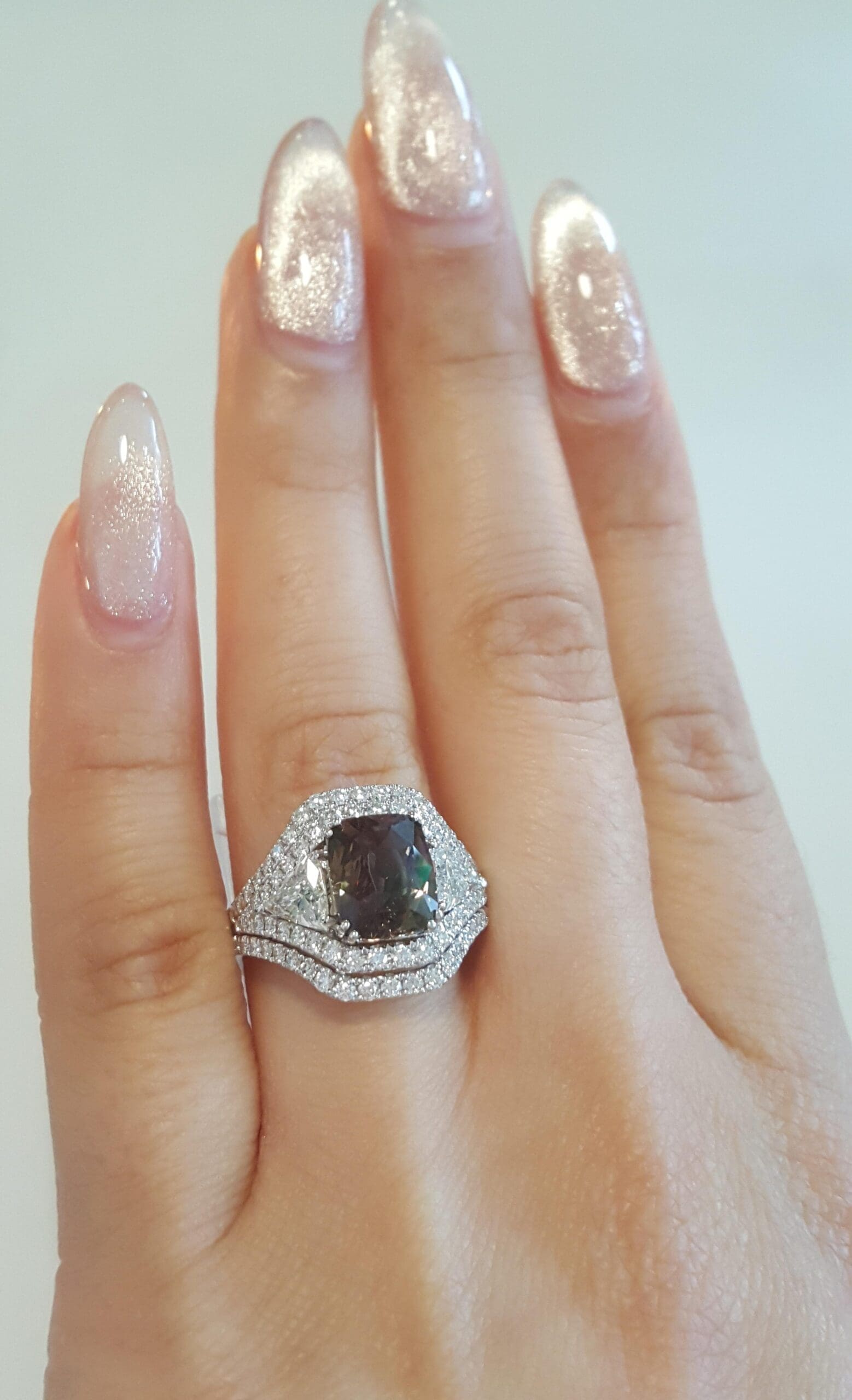 Alexandrite & Diamond 4.69 ct 18k White Gold Ring GIA Retail $48,000