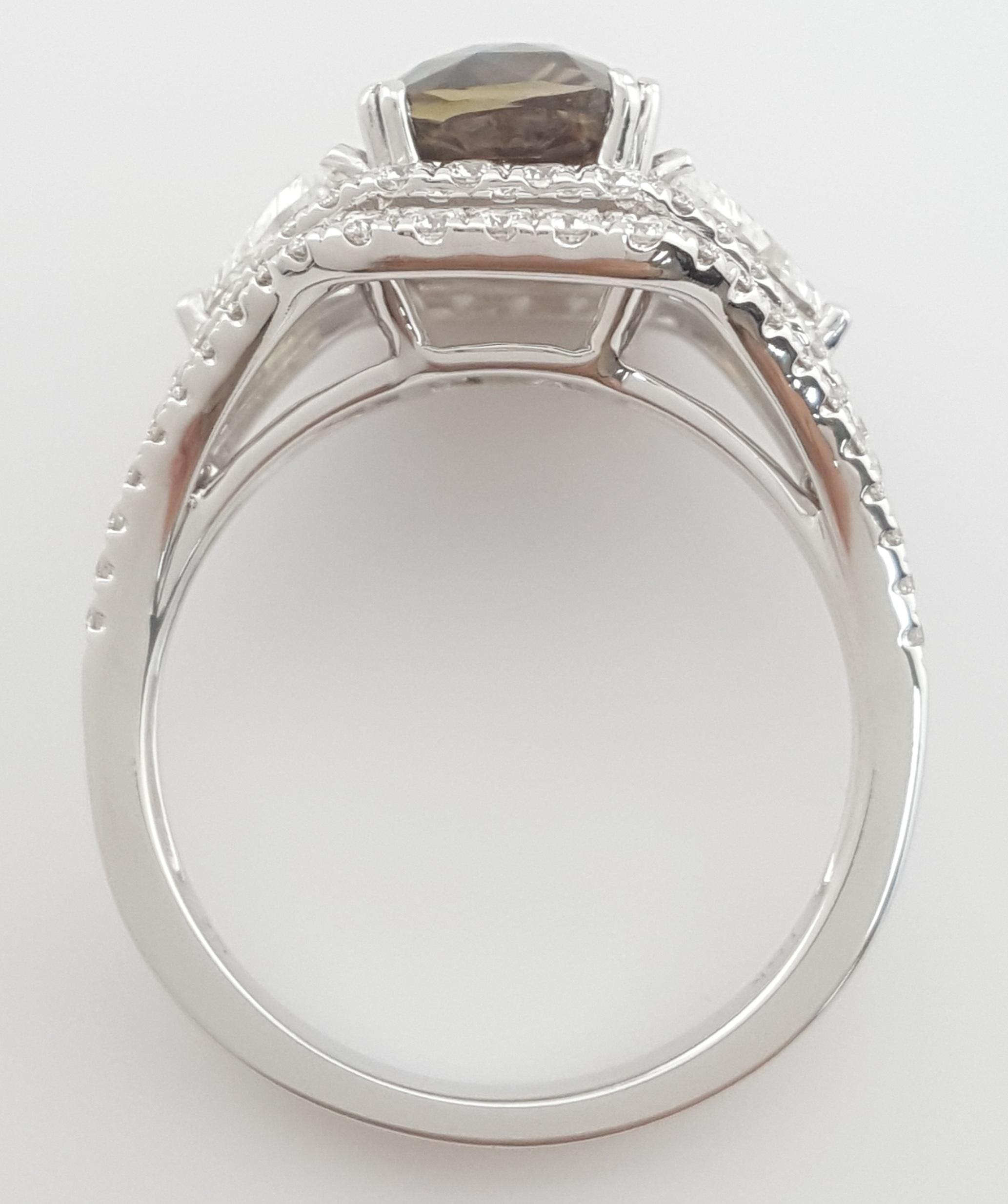 Alexandrite & Diamond 4.69 ct 18k White Gold Ring GIA Retail $48,000