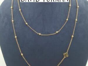 David Yurman 18K Yellow Gold Cable Collectibles Bead Chain Necklace 36" 10.7 Gr