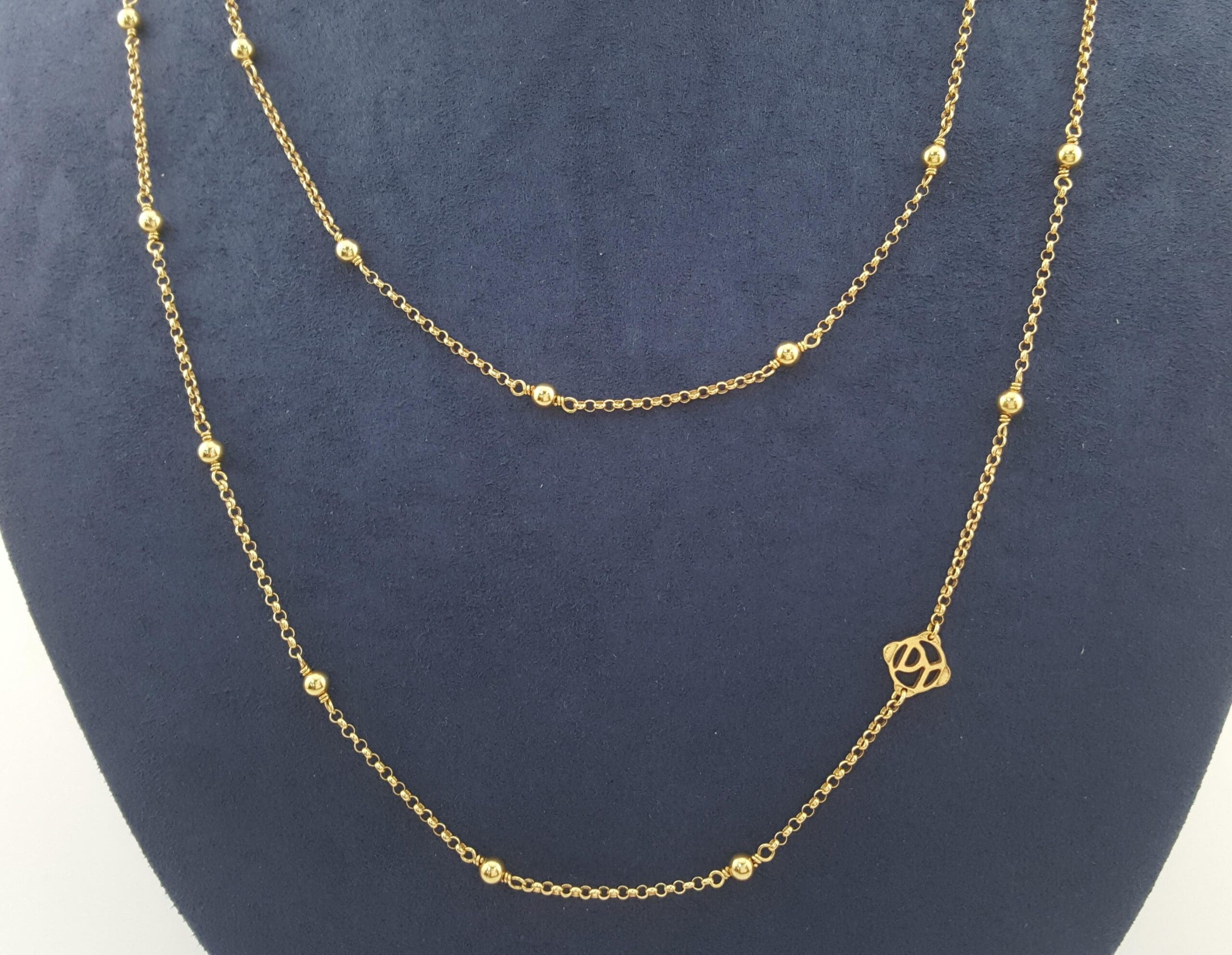 David Yurman 18K Yellow Gold Cable Collectibles Bead Chain Necklace 36" 10.7 Gr