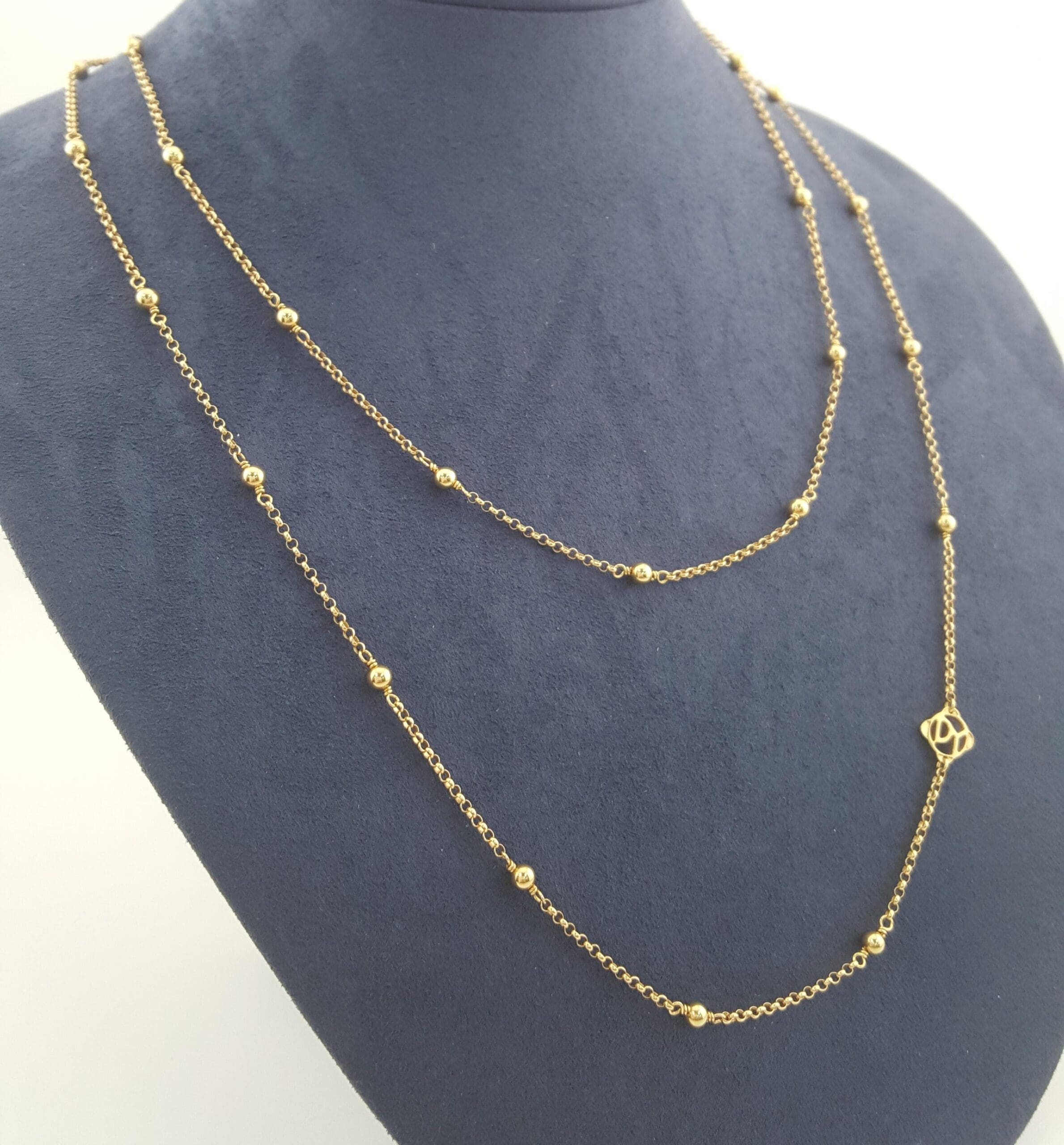 David Yurman 18K Yellow Gold Cable Collectibles Bead Chain Necklace 36" 10.7 Gr