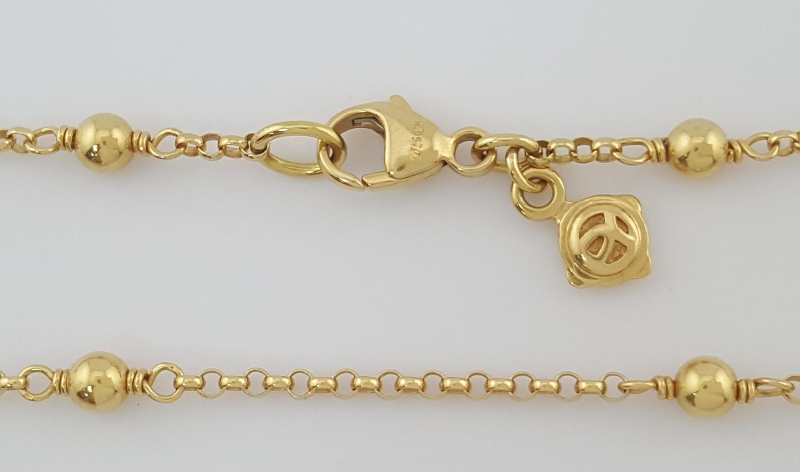 David Yurman 18K Yellow Gold Cable Collectibles Bead Chain Necklace 36" 10.7 Gr