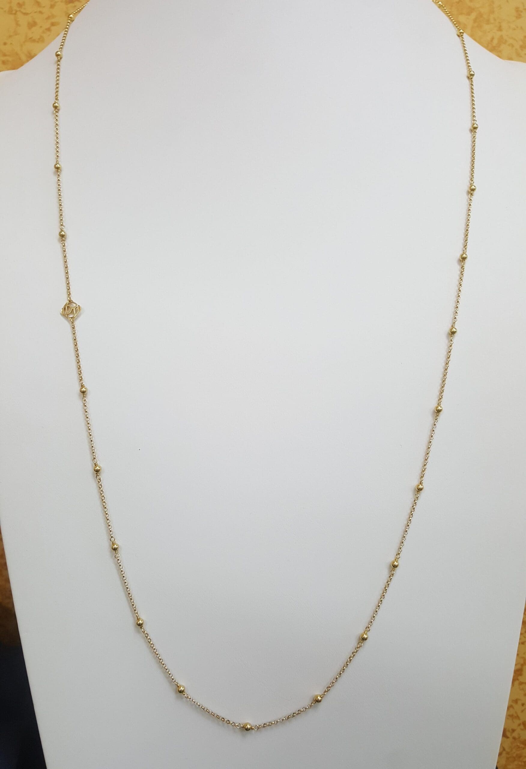 David Yurman 18K Yellow Gold Cable Collectibles Bead Chain Necklace 36" 10.7 Gr