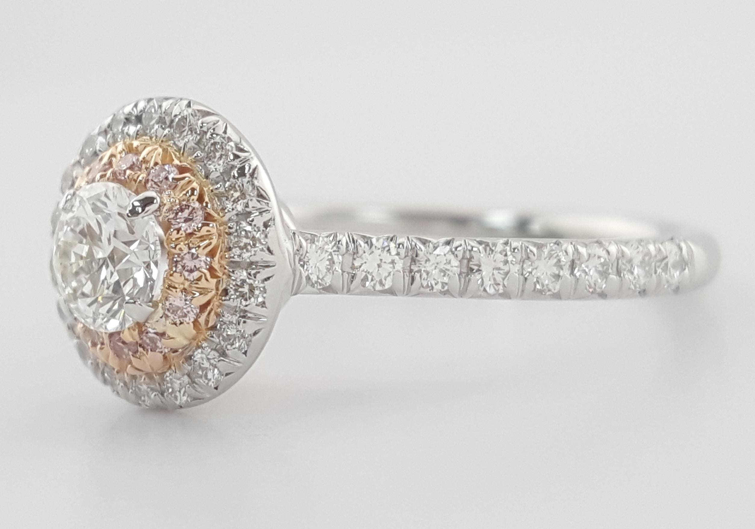 Tiffany & Co. Soleste Round Diamond Double Halo Engagement Ring 0.64 ct Rt $8.6K