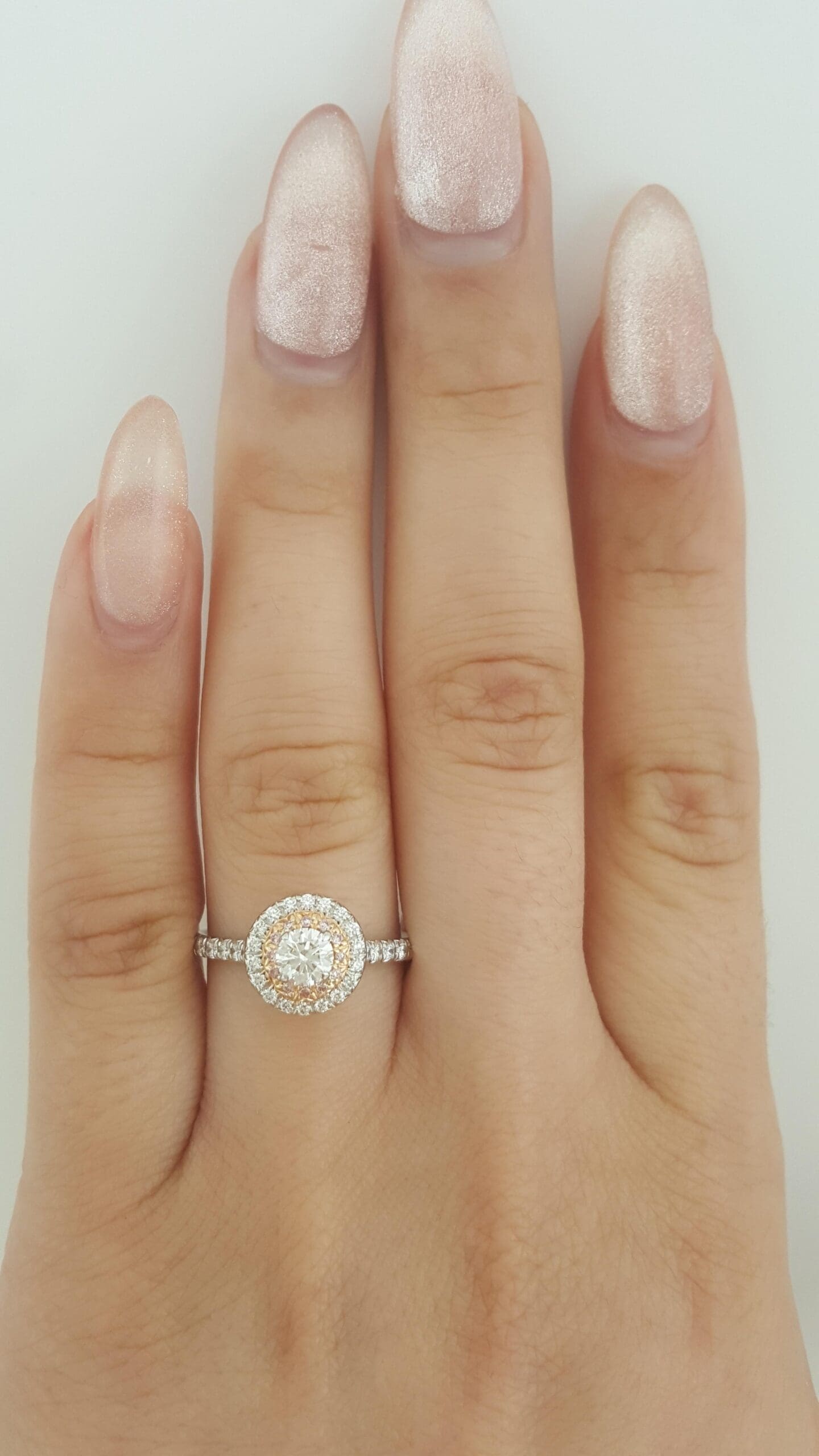 Tiffany & Co. Soleste Round Diamond Double Halo Engagement Ring 0.64 ct Rt $8.6K