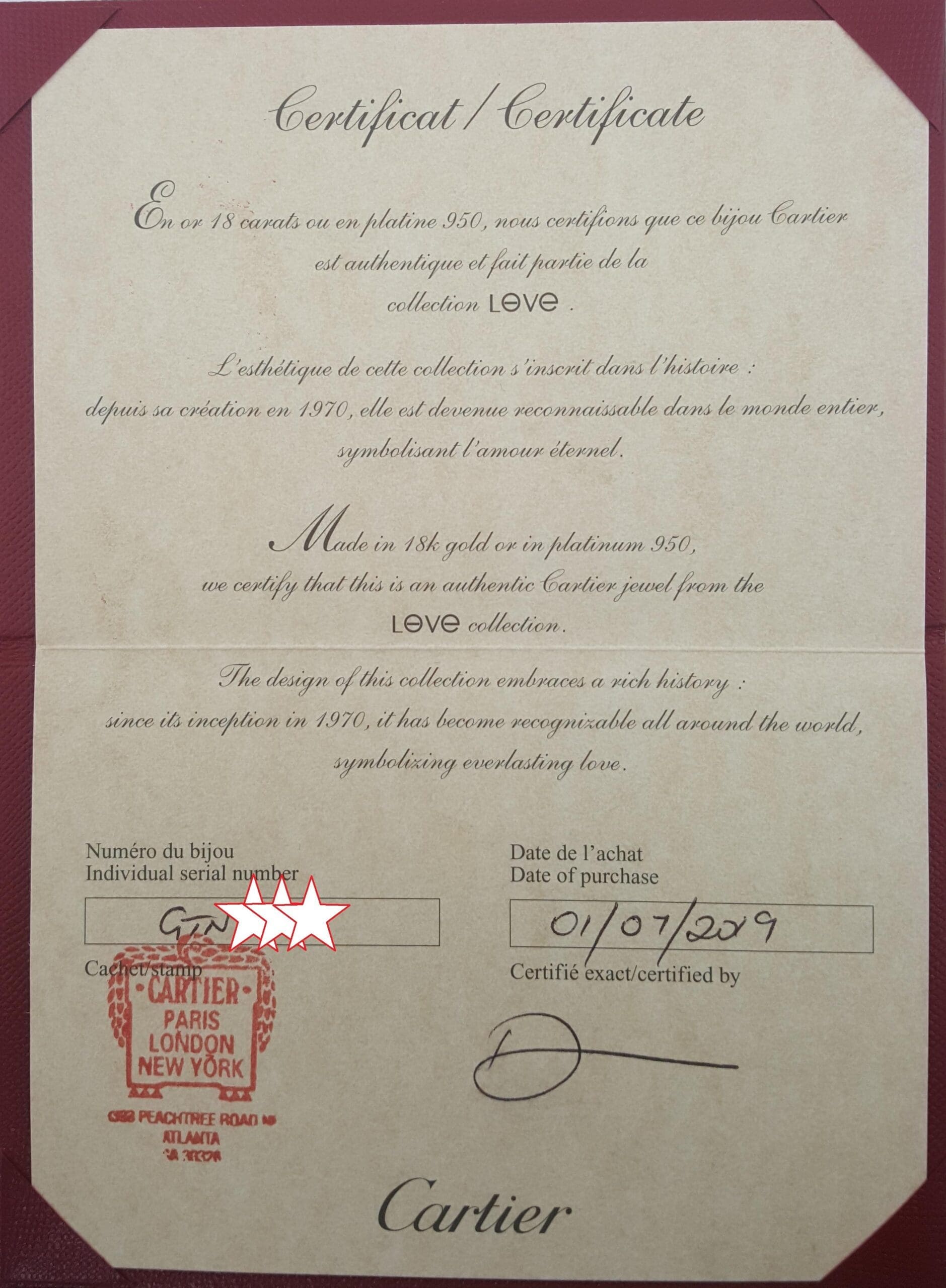 Cartier LOVE 18K Yellow Gold 10 Diamonds 0.96 ct Bracelet SZ 17 Rtl $19,200