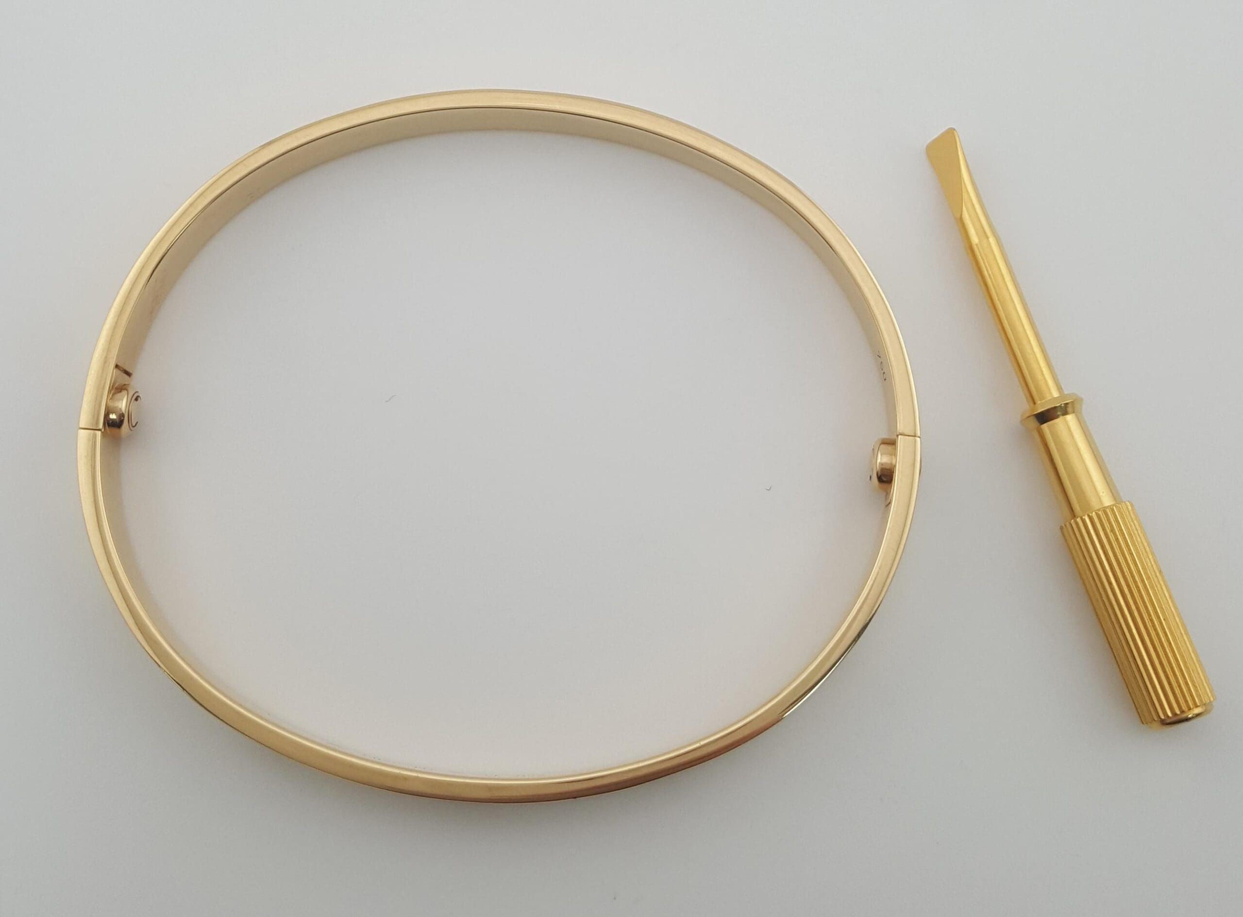 Cartier LOVE 18K Yellow Gold Classic Model Bracelet 6 mm SIZE 19 Retail $7,950