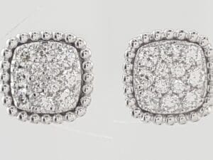 Round Brilliant Diamond Cluster Stud Earrings 0.26 ct 14k White Gold 2.6 Grams