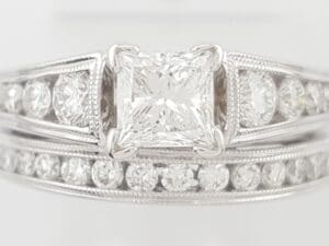 CARO74 Kaleidoscope Diamond Engagement Ring Set CARO 74 1.48 ct 14K W Gold Rt$8K