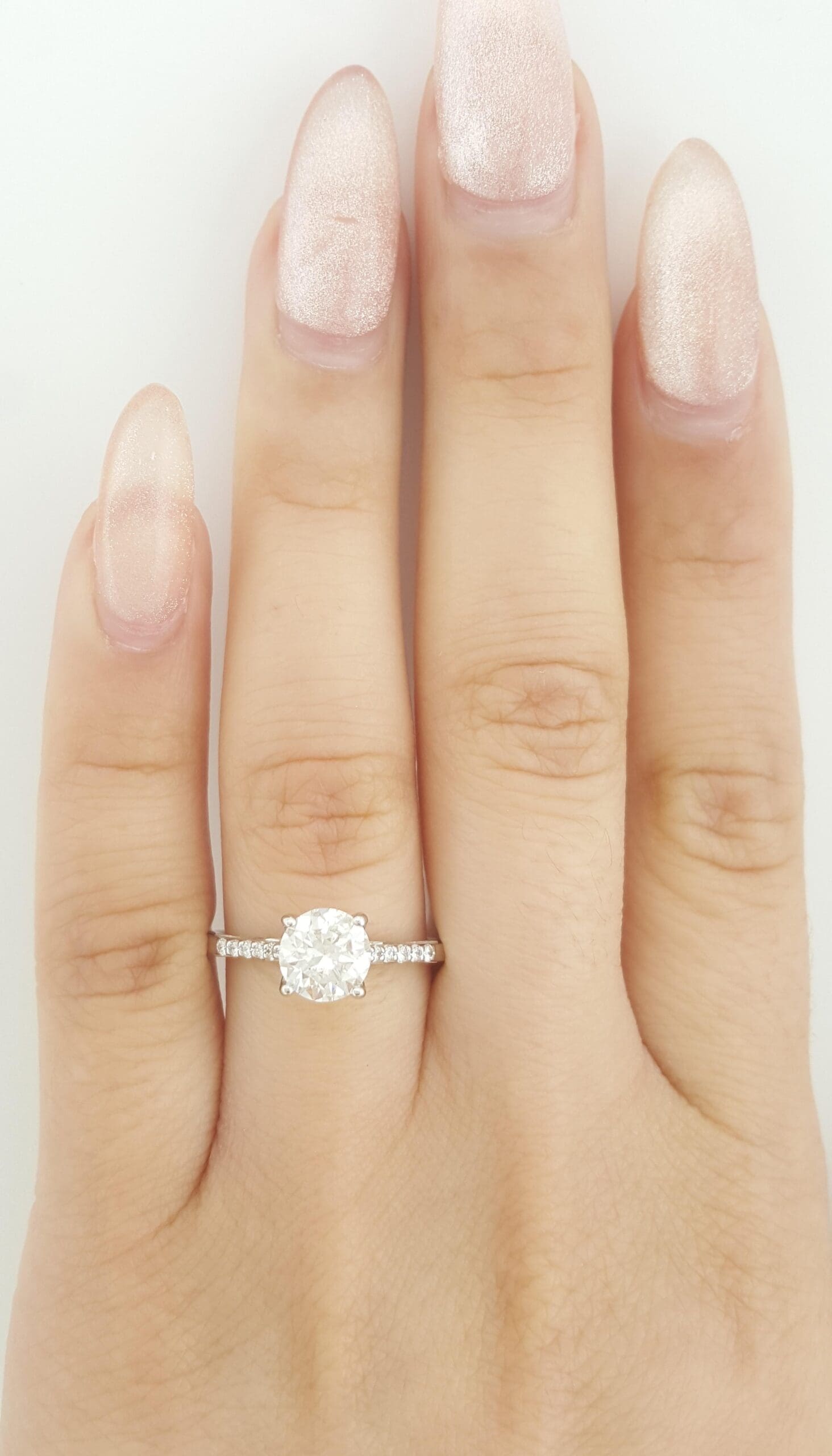 Ritani Round Diamond Engagement Ring 1.3 ct 18k White Gold 1RZ2841 Retail $6,400