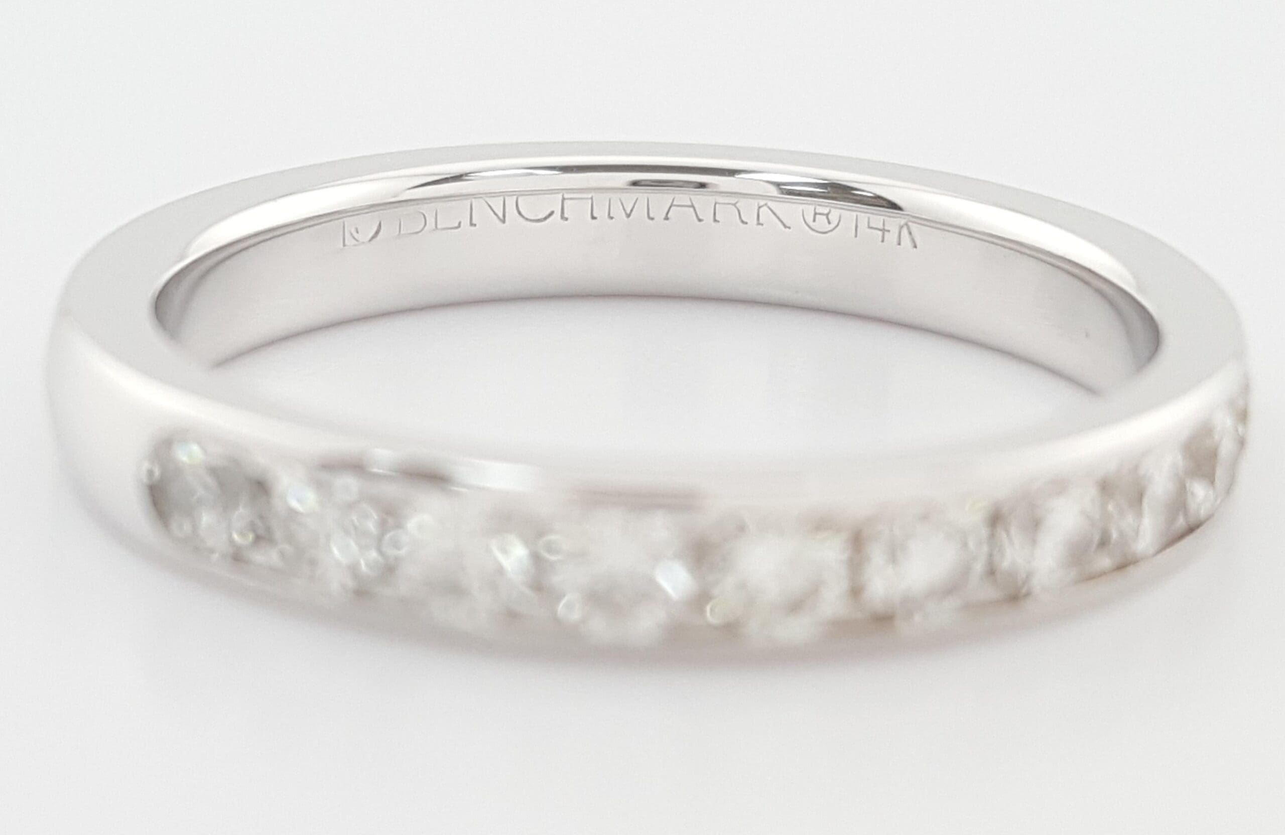 Benchmark Round Diamond Half Circle Channel Wedding Band Ring 14k Gold 0.48 ct