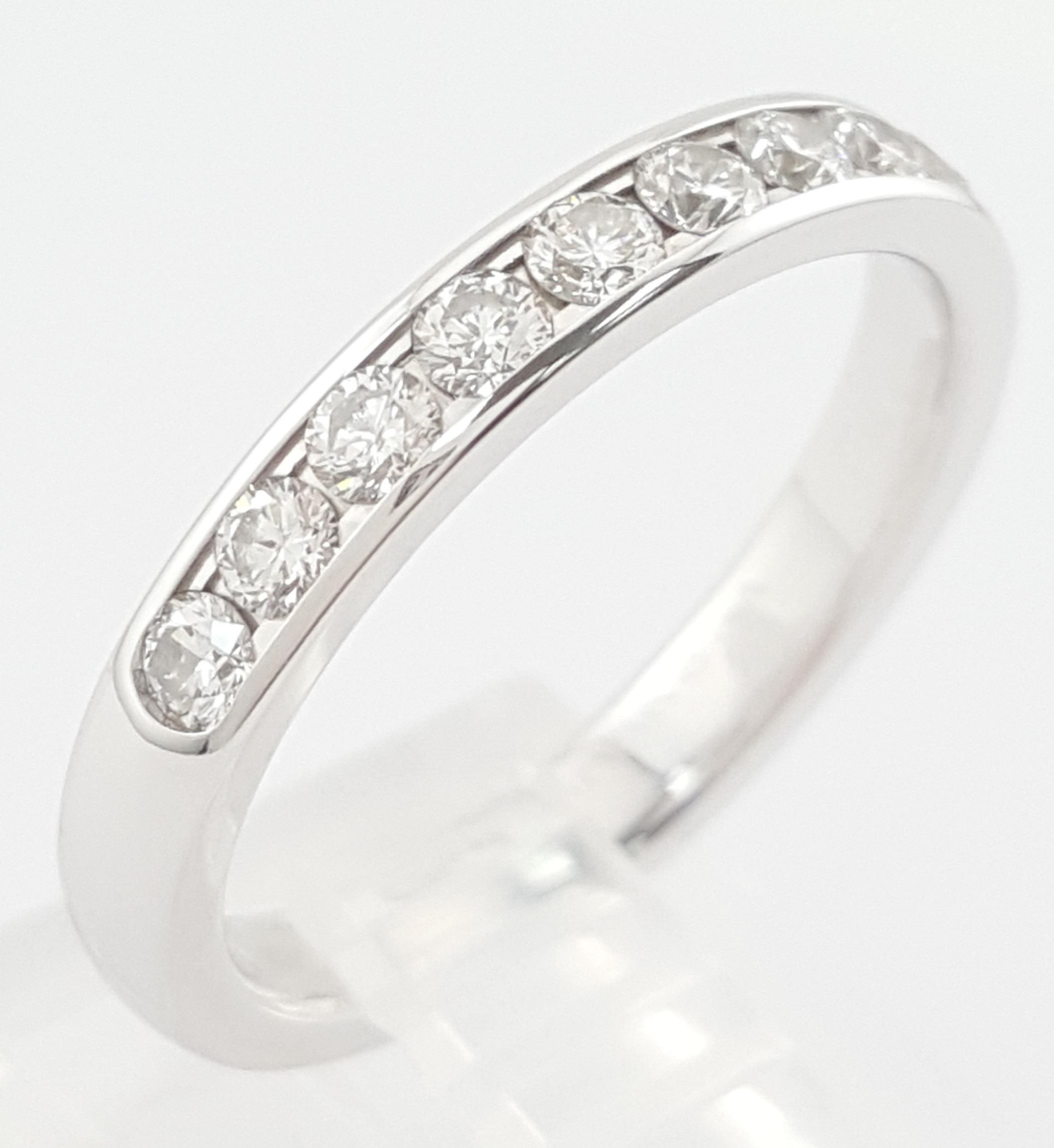 Benchmark Round Diamond Half Circle Channel Wedding Band Ring 14k Gold 0.48 ct