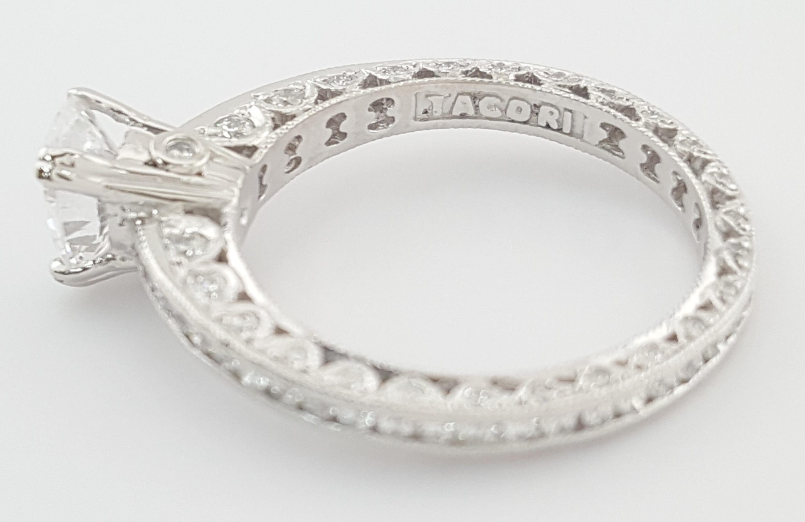 Tacori Diamond Semi-Mount Engagement Ring 0.72 ct Platinum Retail $6,540