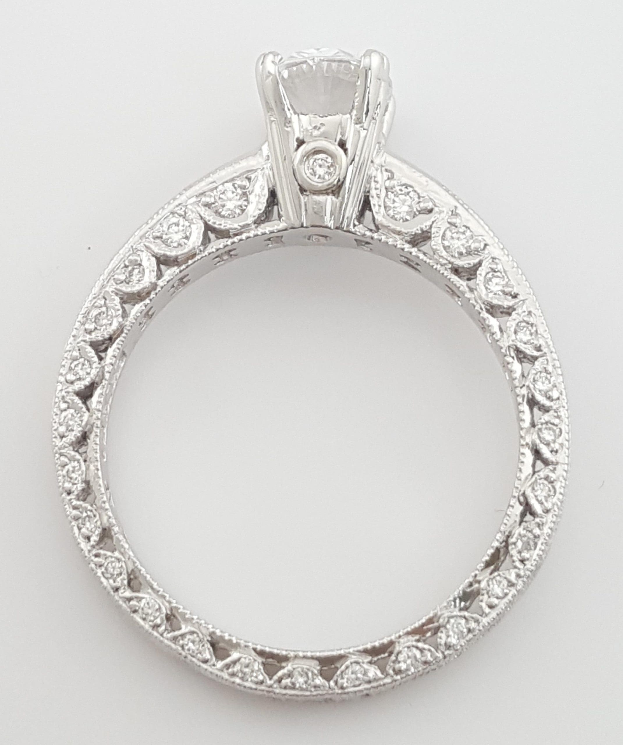Tacori Diamond Semi-Mount Engagement Ring 0.72 ct Platinum Retail $6,540