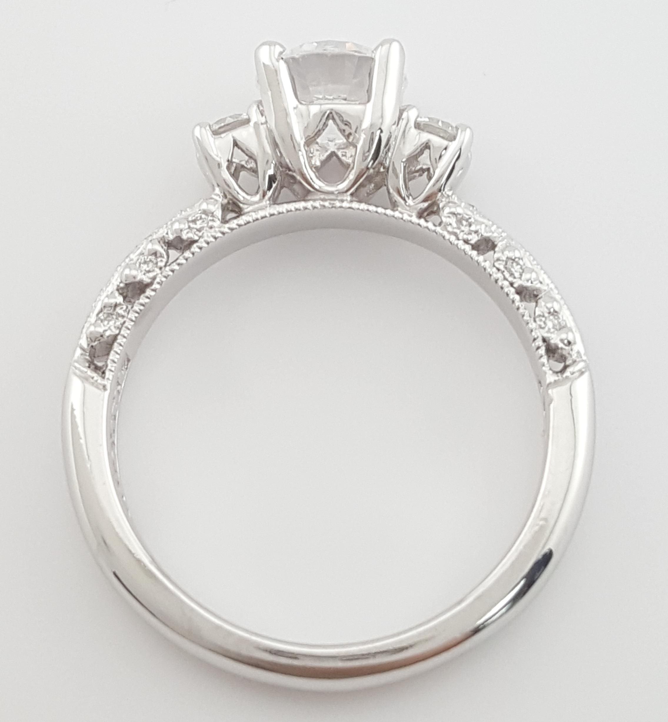 Tacori Crescent 3-Stone Semi-Mount Engagement Ring 0.31 ct Platinum Rtl $4,240