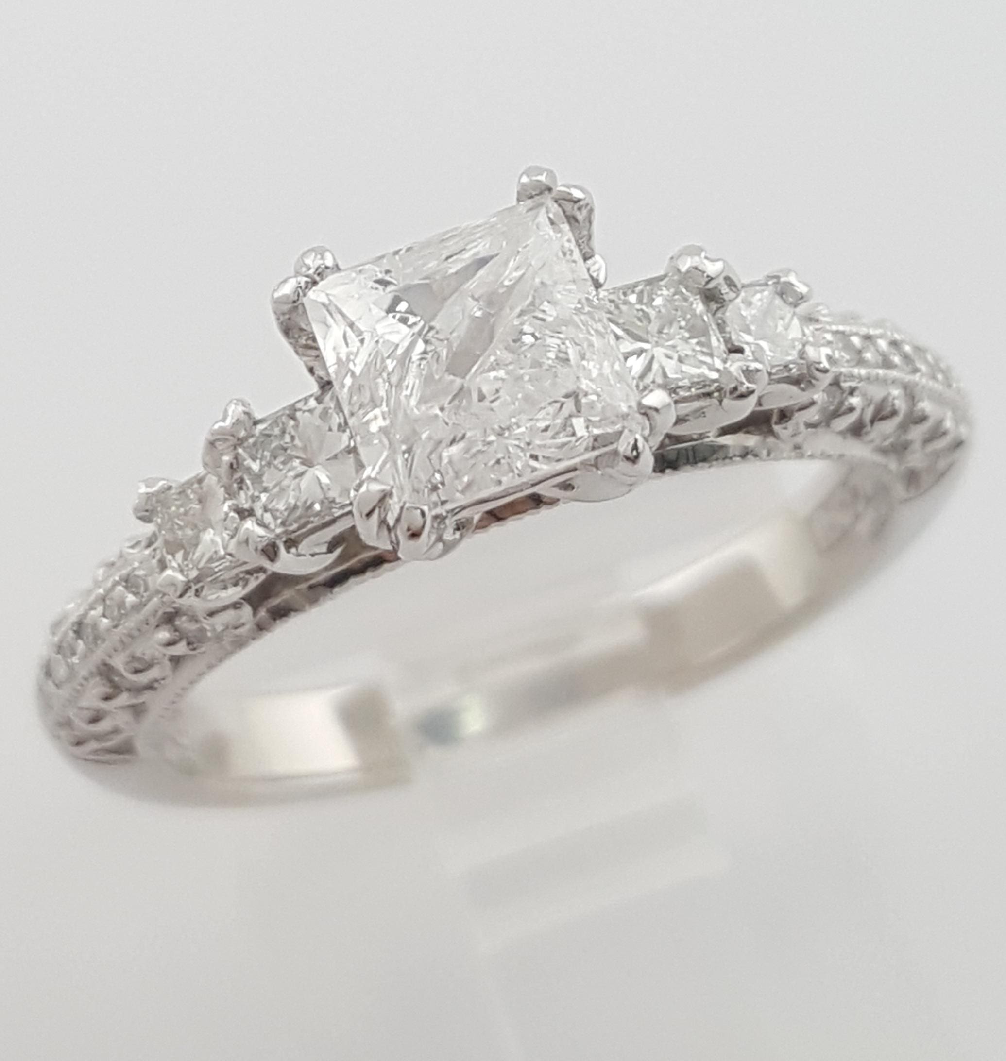 Tacori Princess Cut 0.41 ct Semi-Mount Platinum Engagement Ring Rtl $4,240