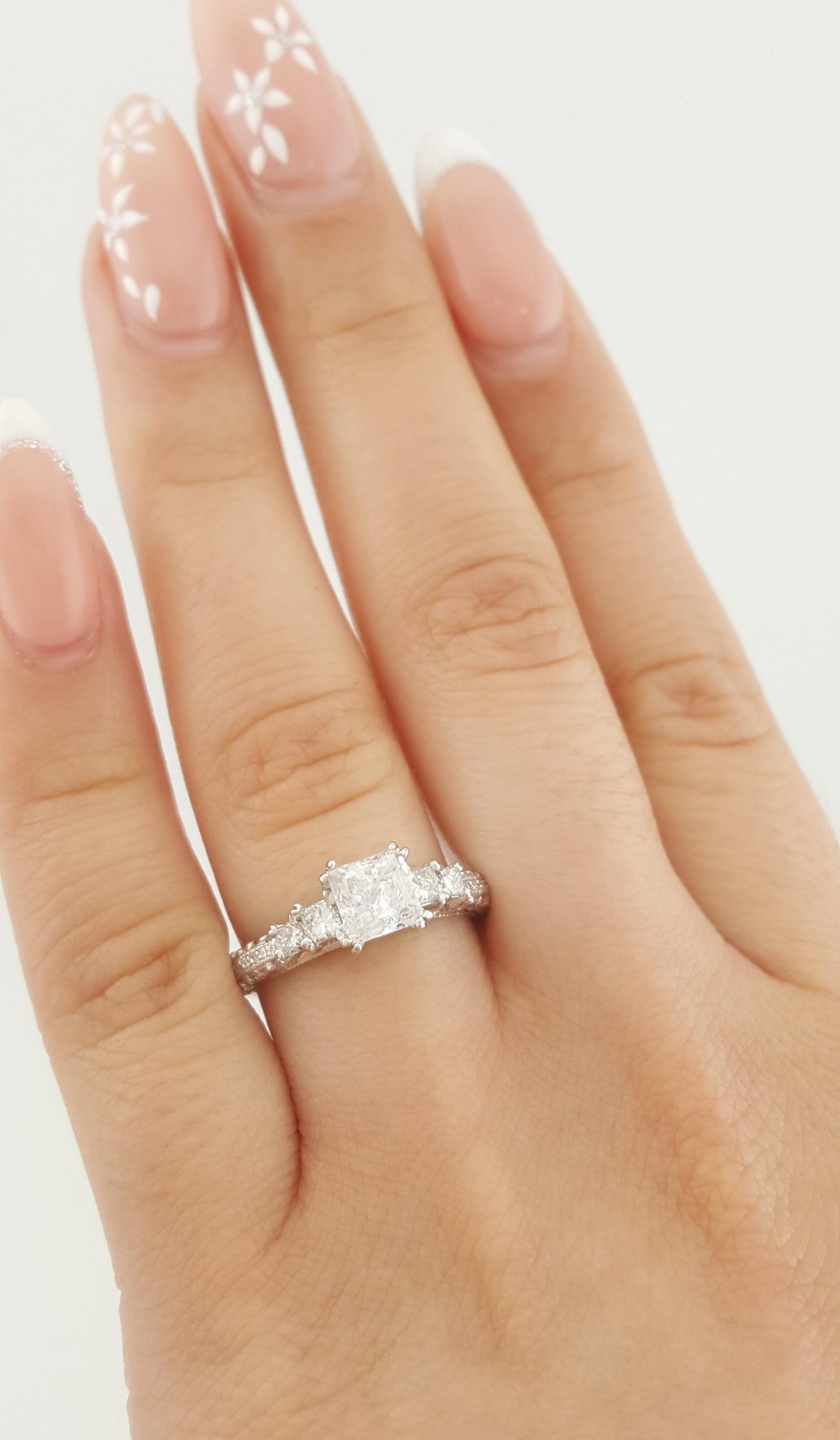 Tacori Princess Cut 0.41 ct Semi-Mount Platinum Engagement Ring Rtl $4,240