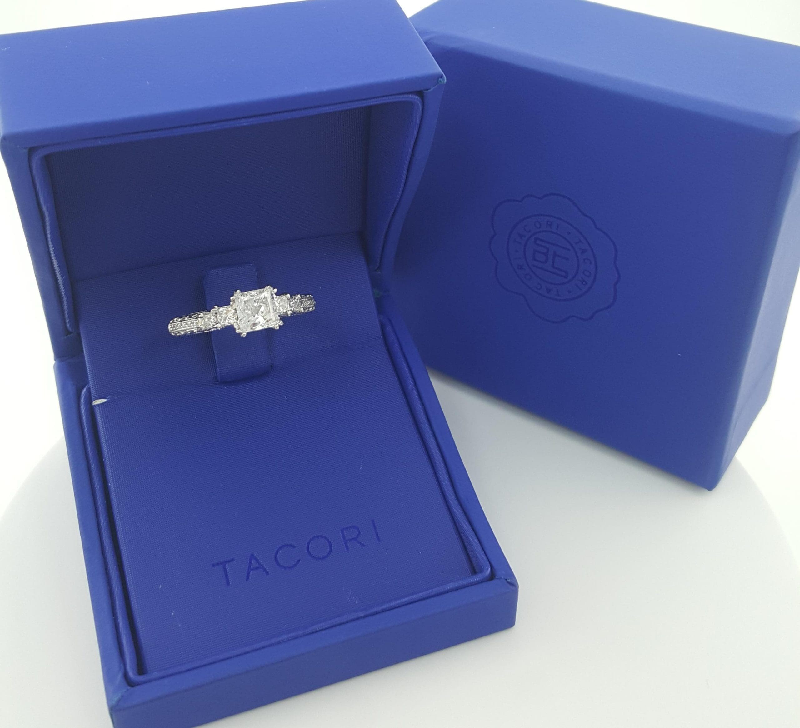 Tacori Princess Cut 0.41 ct Semi-Mount Platinum Engagement Ring Rtl $4,240