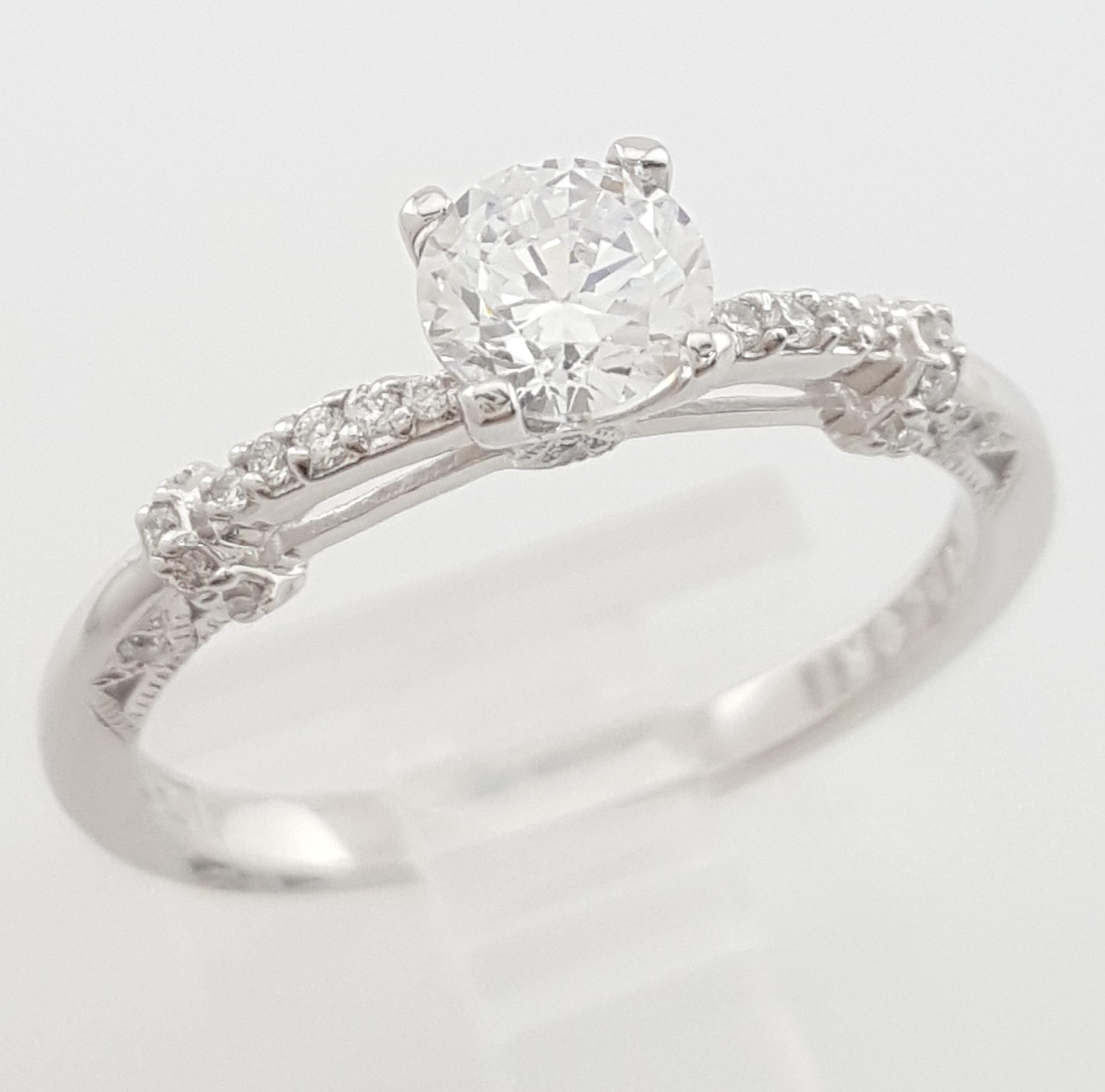 Tacori Semi-Mount Diamond Solitaire 67262 Engagement Ring 0.22ct Platinum $2,390