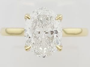 Oval Ideal Cut Diamond Solitaire Engagement Ring 18k Gold 2 ct GIA Retail $40K