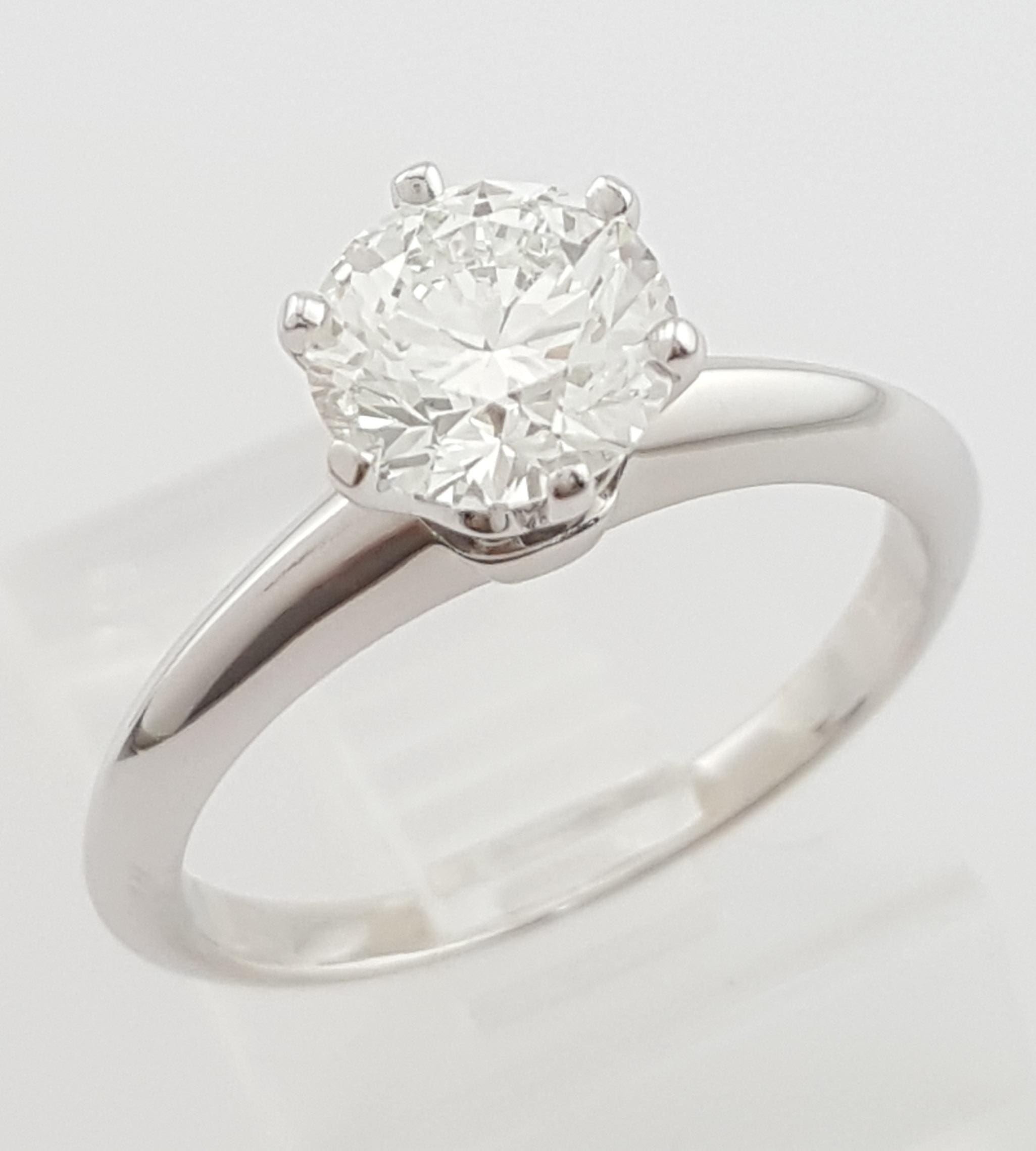 Tiffany & Co Round Diamond Solitaire Platinum Engagement Ring 1.21 ct Rtl $22.6K