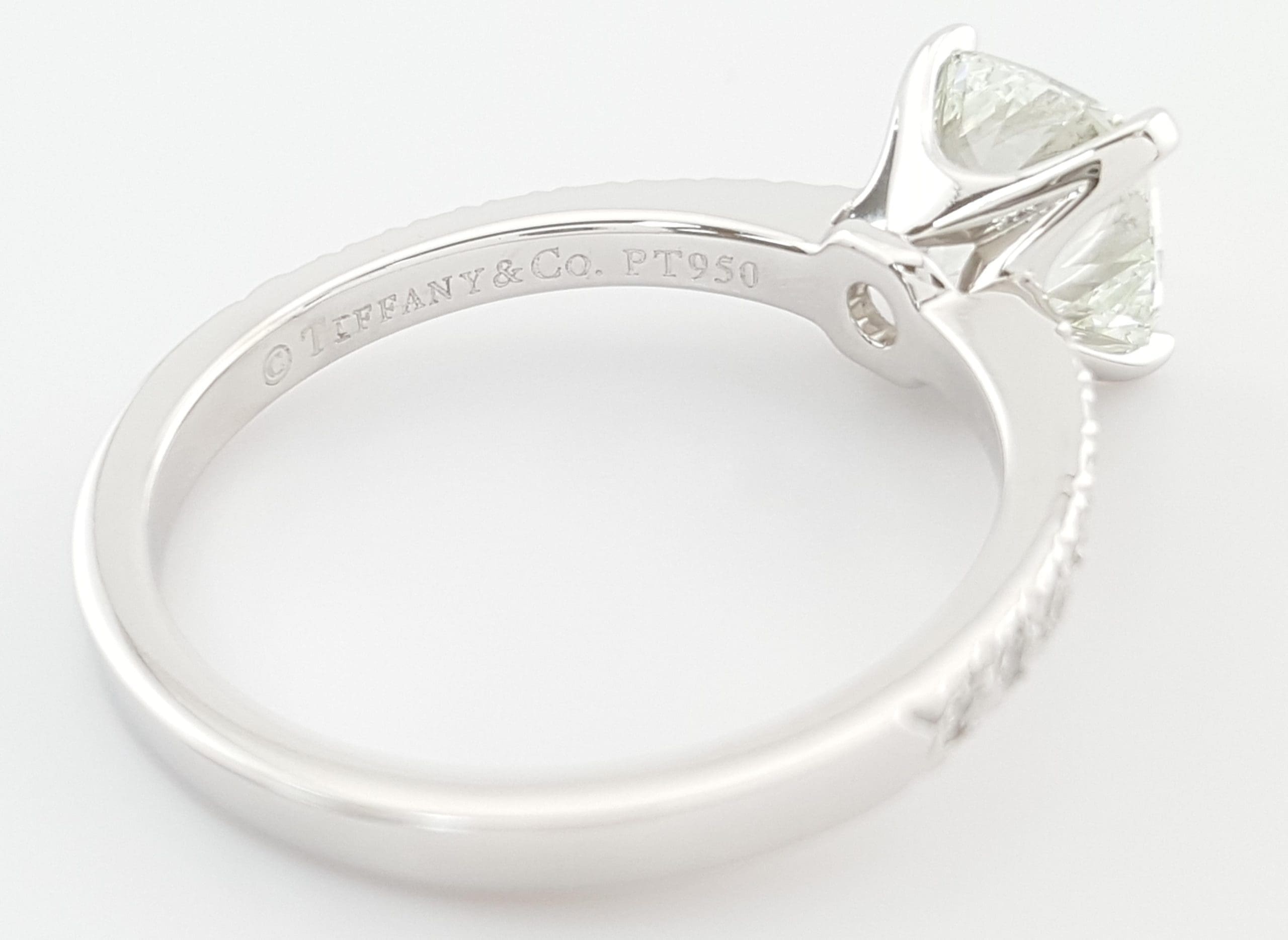 Tiffany & Co Novo Cushion Cut Diamond Engagement Ring 1.55 ct Plat Rtl $20,200
