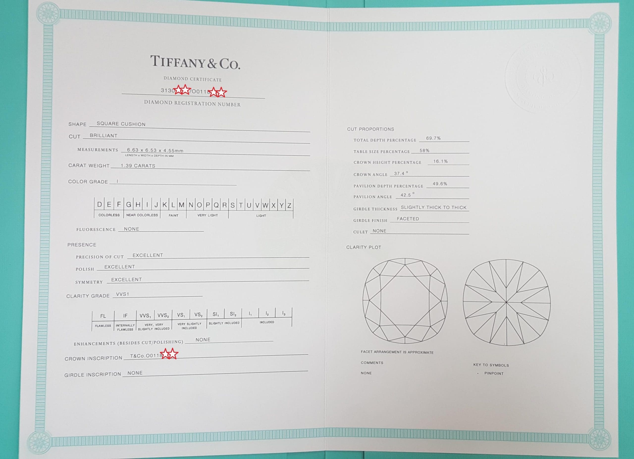 Tiffany & Co Novo Cushion Cut Diamond Engagement Ring 1.55 ct Plat Rtl $20,200
