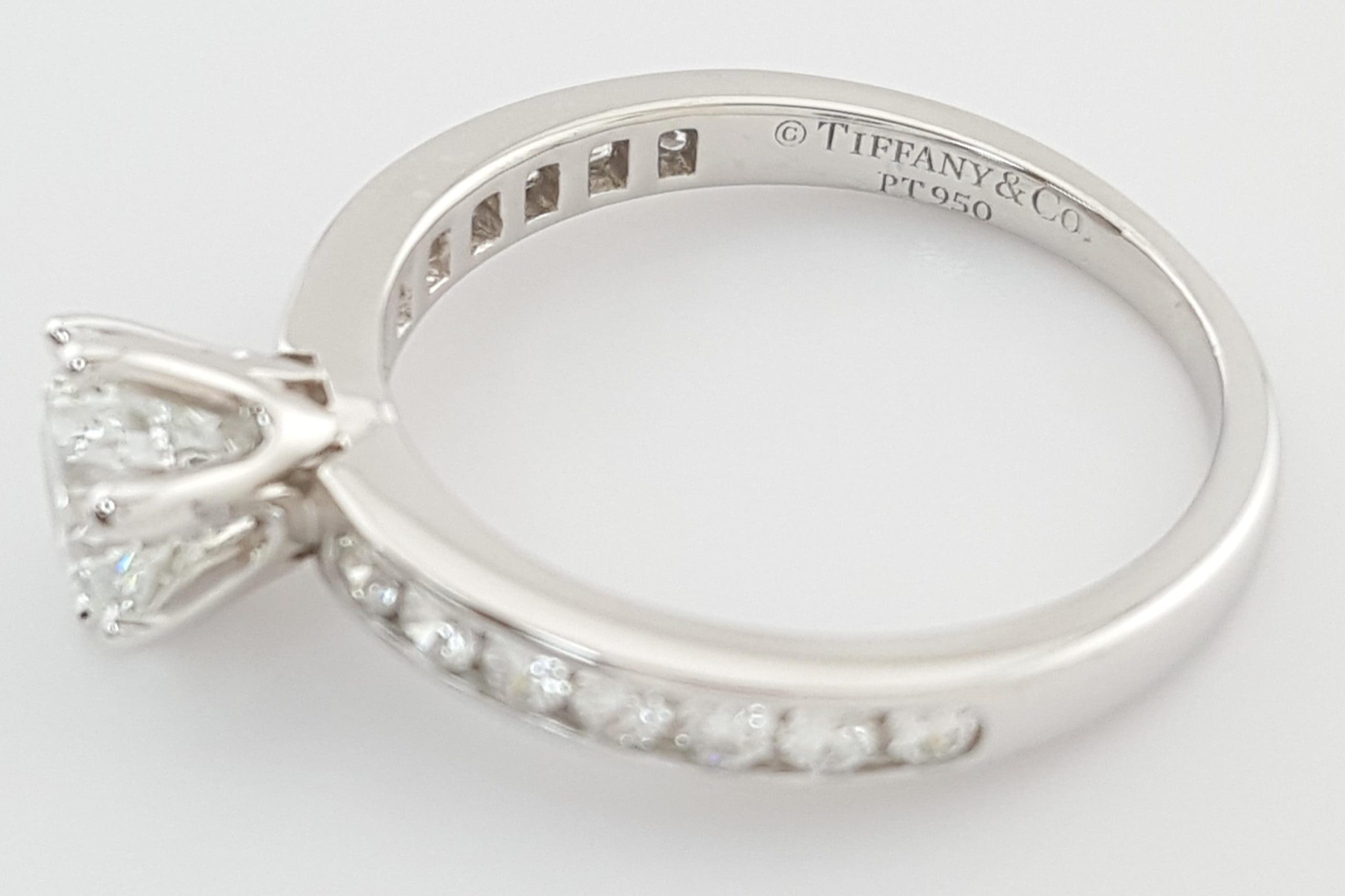 Tiffany & Co Round Diamond Channel Set Engagement Ring 0.85ct Platinum Rt $9,850