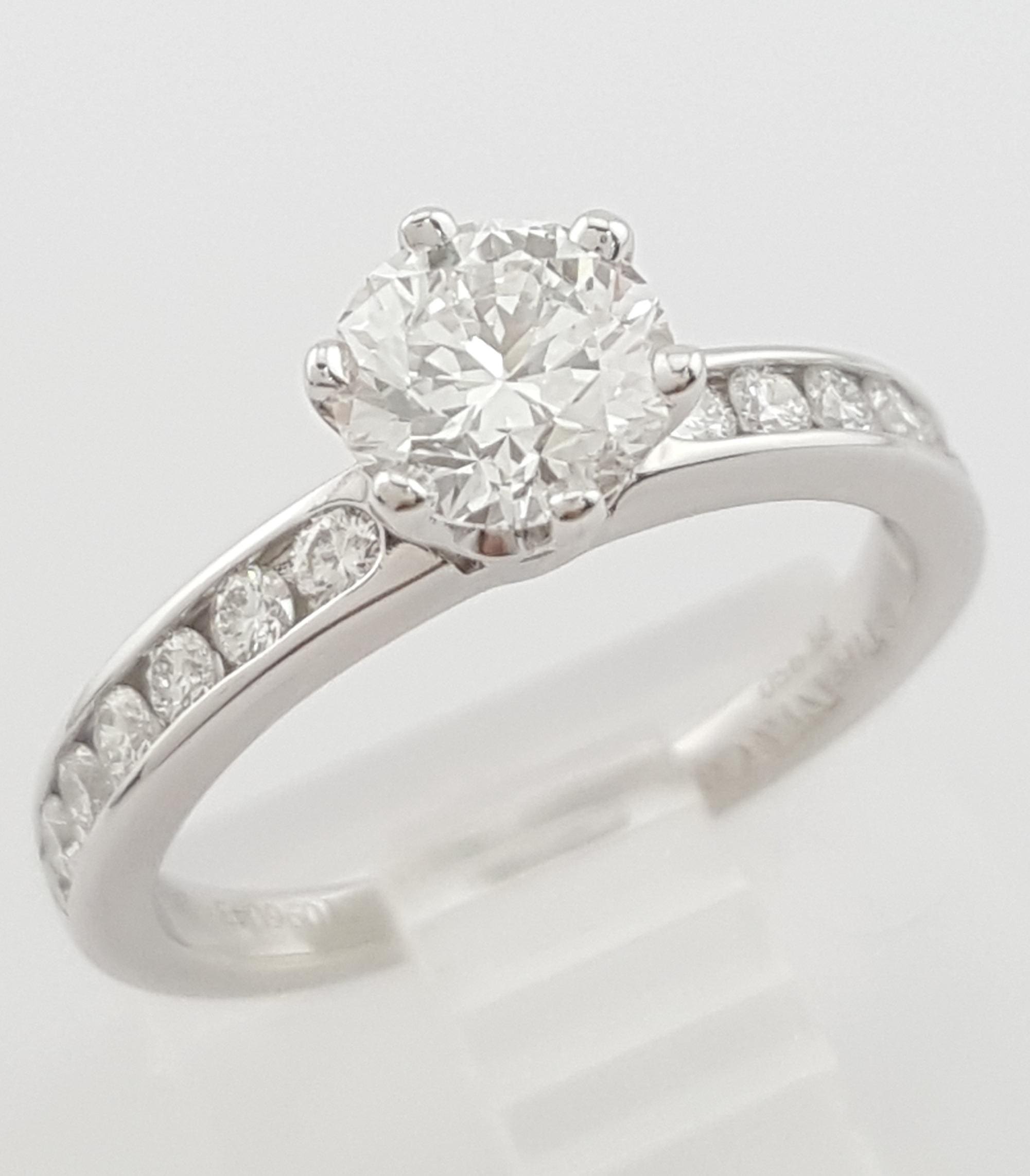 Tiffany & Co Round Diamond Channel Set Engagement Ring 0.85ct Platinum Rt $9,850