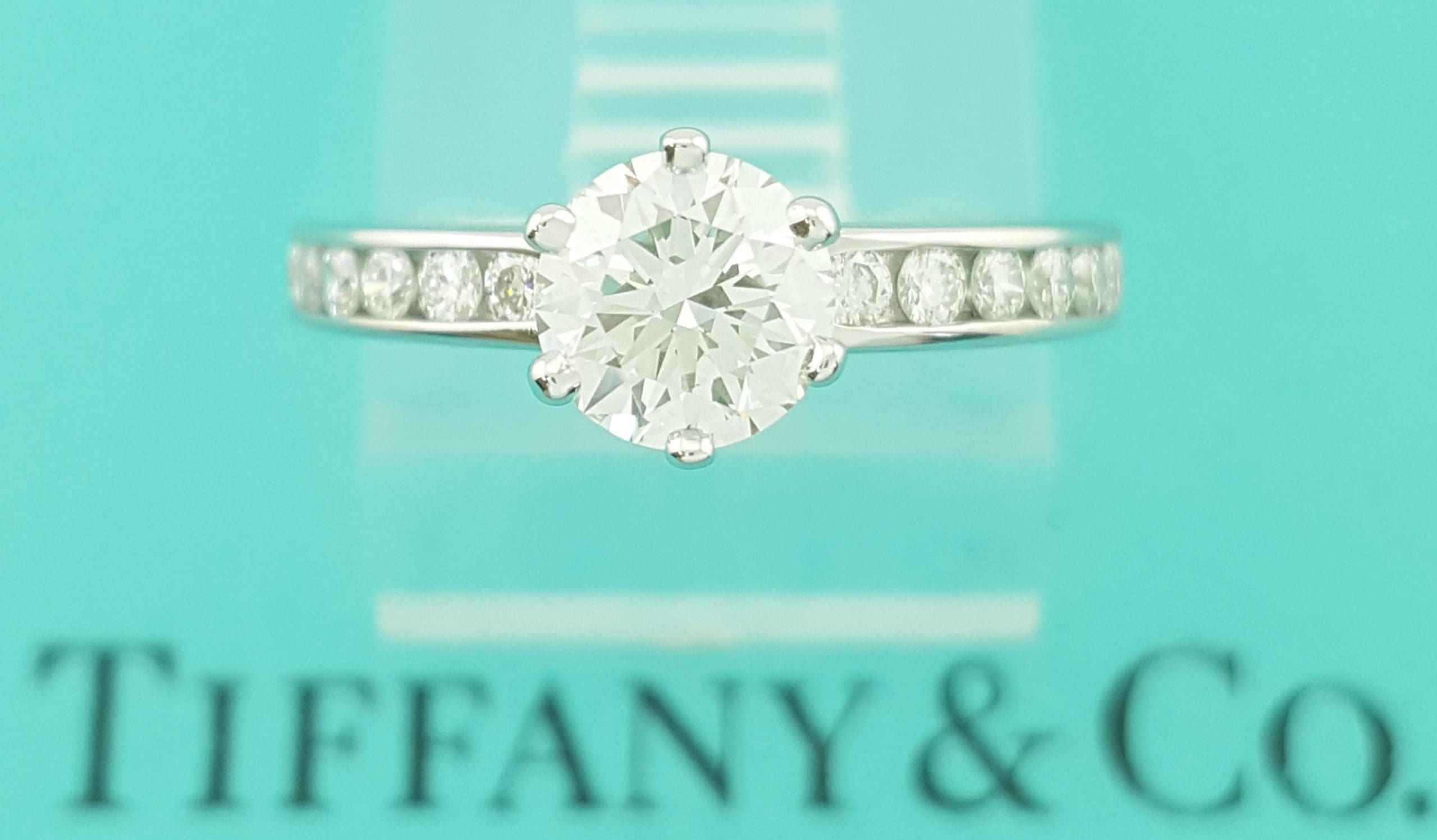 Tiffany & Co Round Diamond Channel Set Engagement Ring 0.85ct Platinum Rt $9,850
