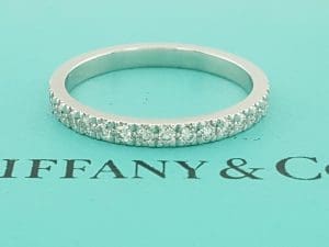 Tiffany & Co Novo Half Circle Diamond Wedding Band Ring 0.25 ct Plat 2mm $3,400