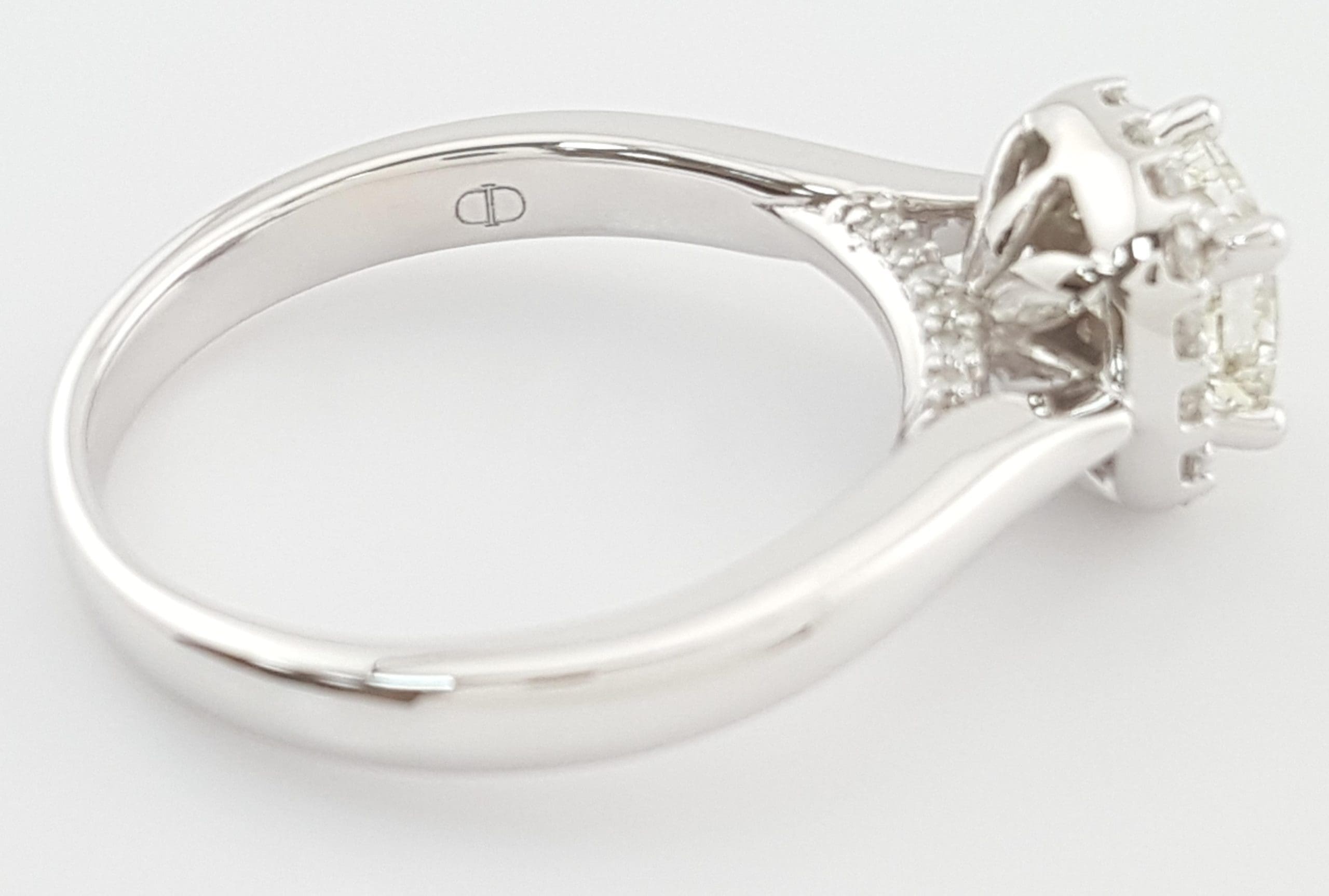 Princess Cut Diamond Halo Engagement Ring 1.1 ct 14K White Gold Retail $4,995