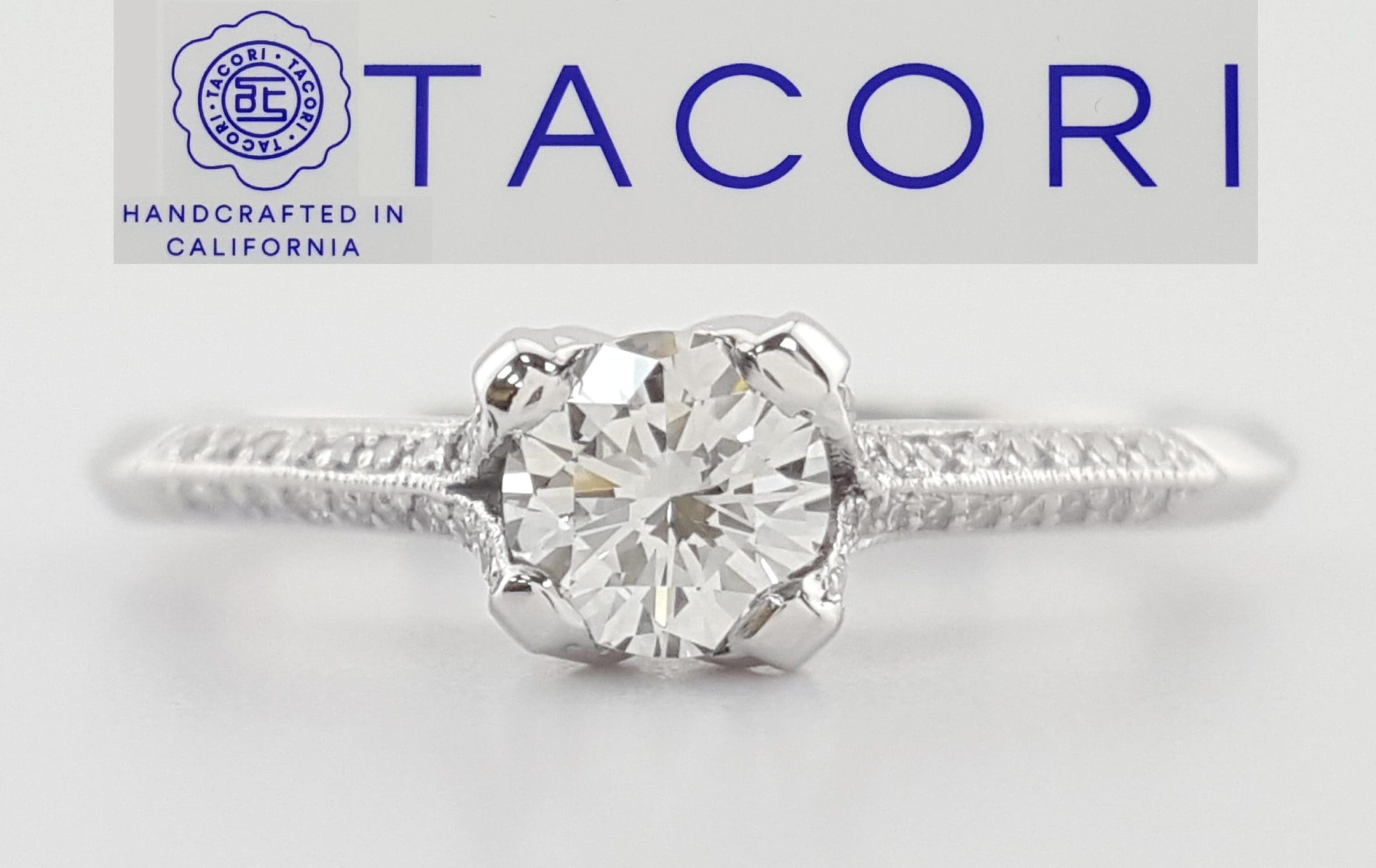 Tacori Round Diamond Solitaire 67255 Engagement Ring 0.45 ct Platinum $4720