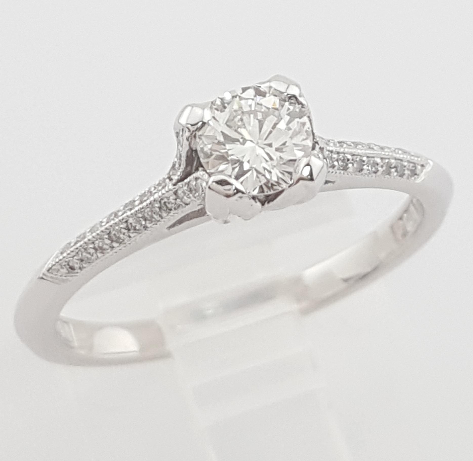 Tacori Round Diamond Solitaire 67255 Engagement Ring 0.45 ct Platinum $4720