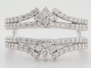 Diamond 14K White Gold Wedding Band Enhancer Jacket 1 ct Retail $2,495