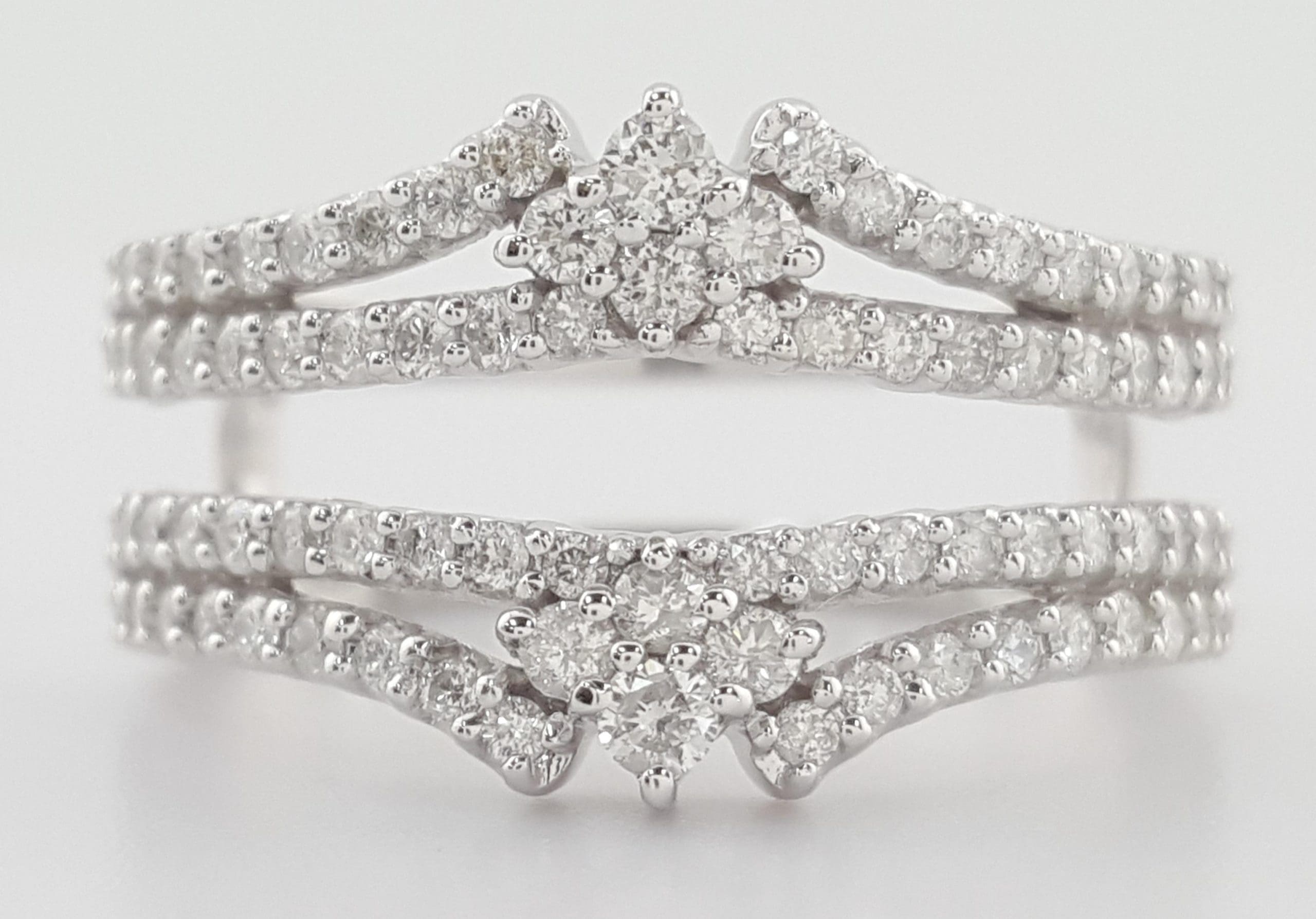 Diamond 14K White Gold Wedding Band Enhancer Jacket 1 ct Retail $2,495