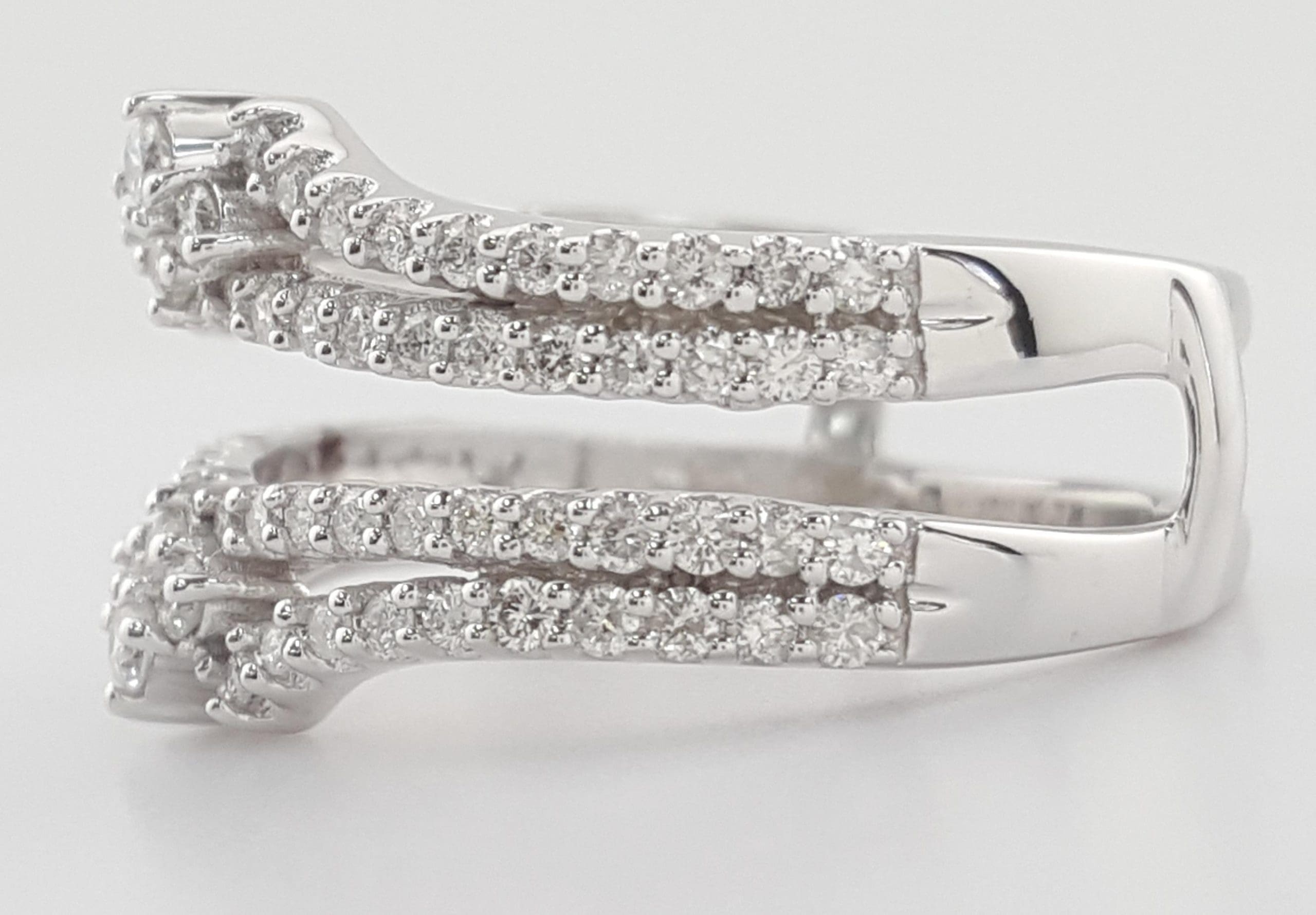 Diamond 14K White Gold Wedding Band Enhancer Jacket 1 ct Retail $2,495