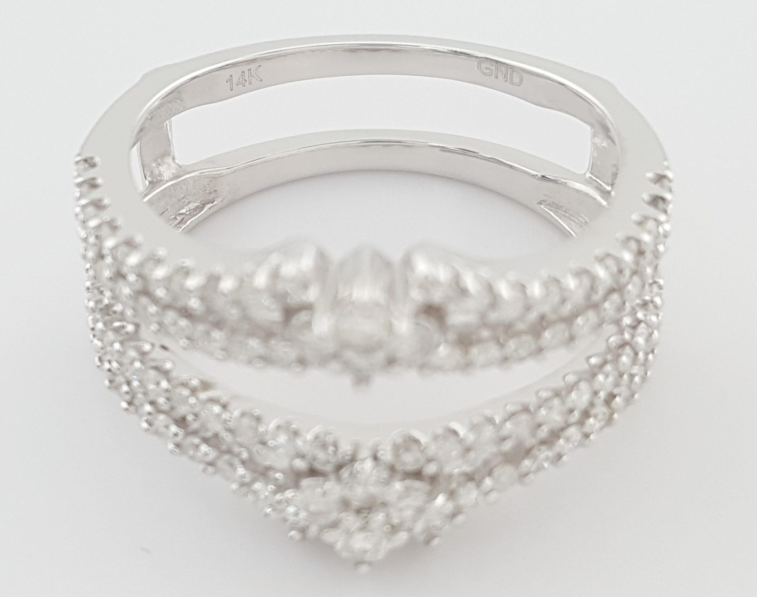Diamond 14K White Gold Wedding Band Enhancer Jacket 1 ct Retail $2,495