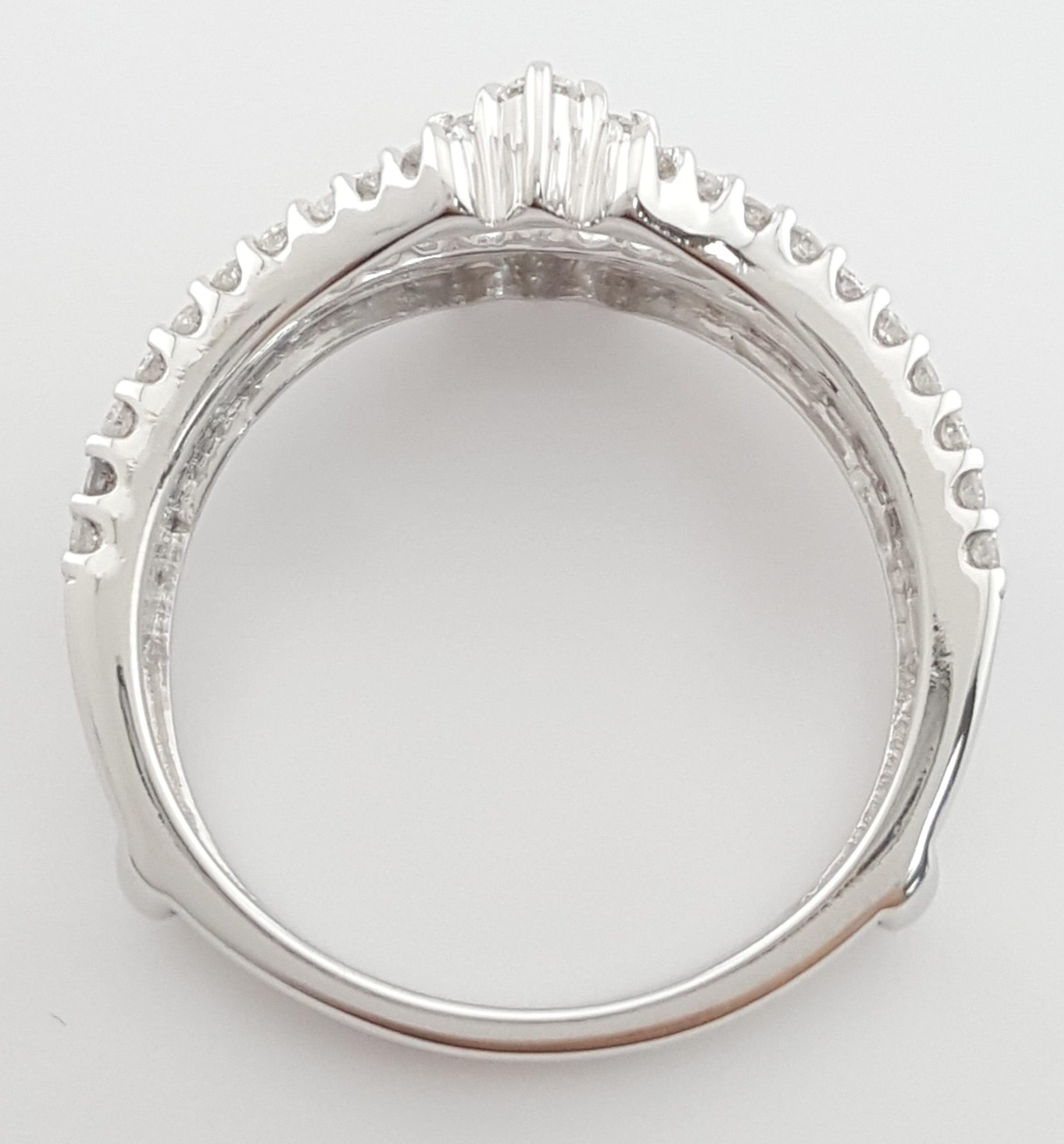 Diamond 14K White Gold Wedding Band Enhancer Jacket 1 ct Retail $2,495