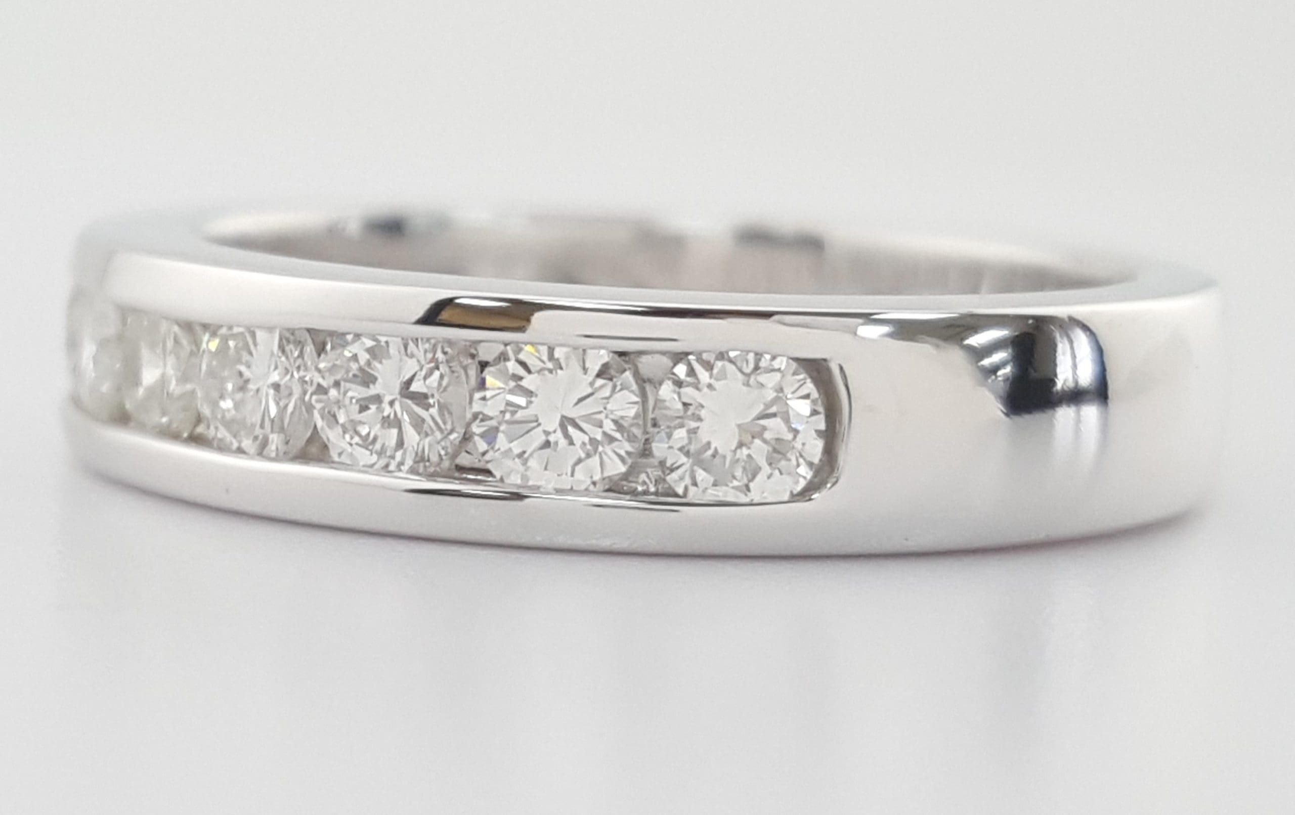 Channel Set Round Diamond Platinum Wedding Band 1 ct 4.2 mm Retail $4K