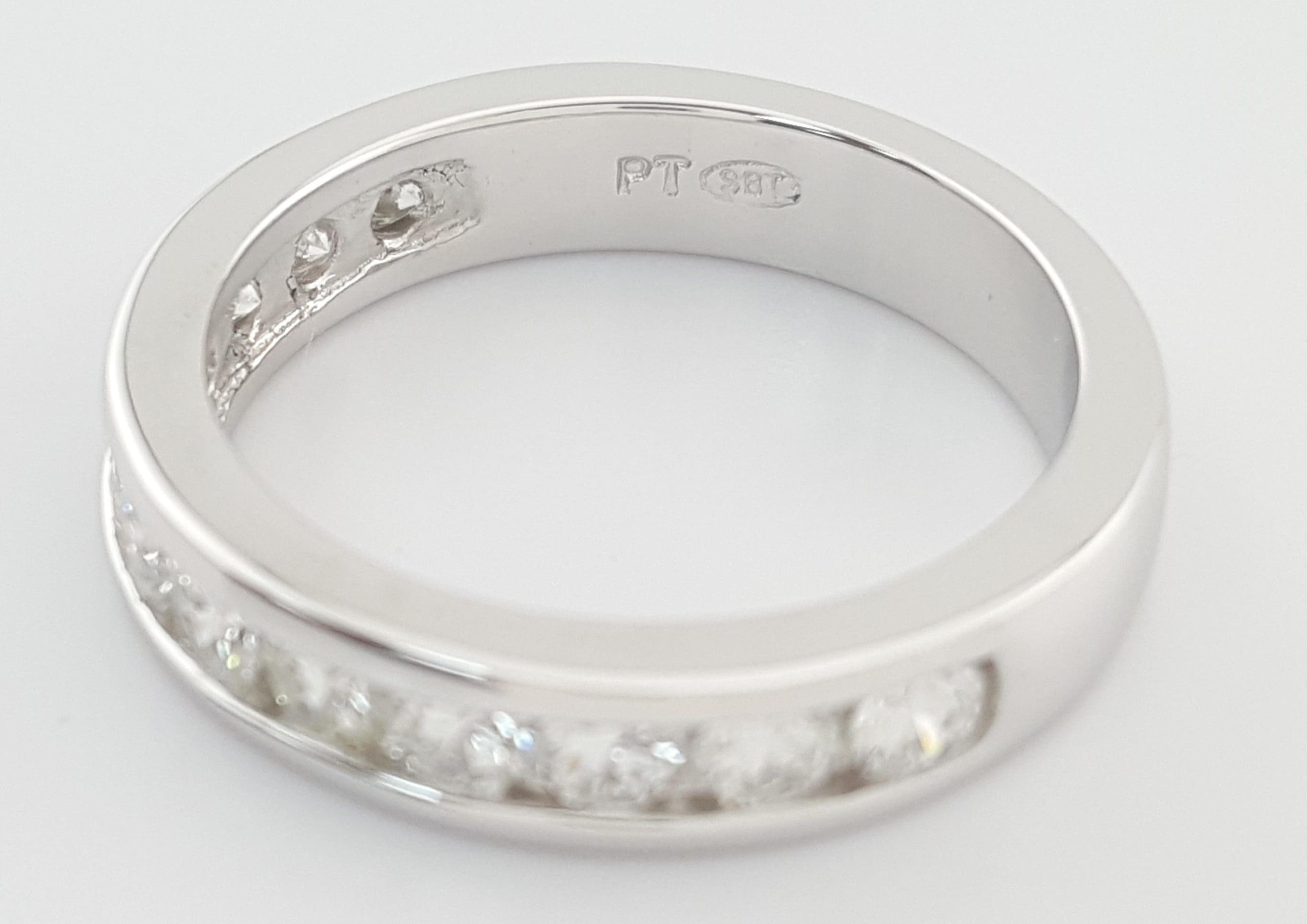 Channel Set Round Diamond Platinum Wedding Band 1 ct 4.2 mm Retail $4K