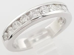 Channel Set Round Diamond Platinum Wedding Band 1 ct 4.2 mm Retail $4K