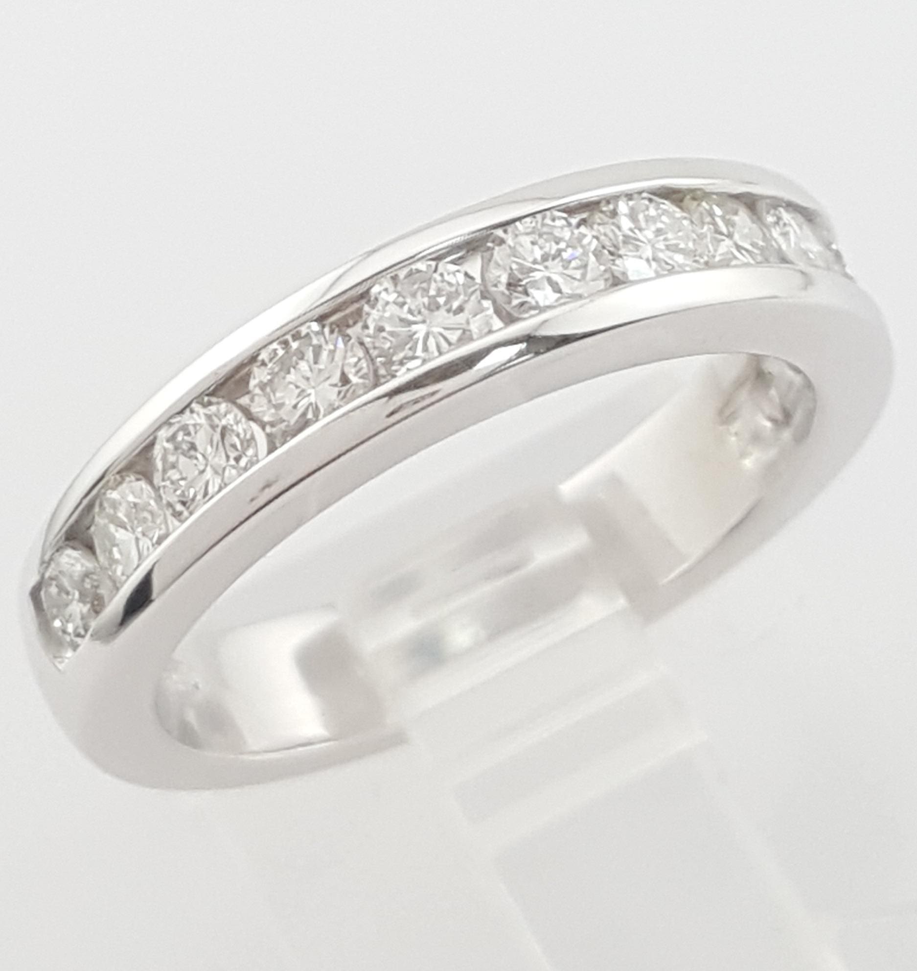 Channel Set Round Diamond Platinum Wedding Band 1 ct 4.2 mm Retail $4K