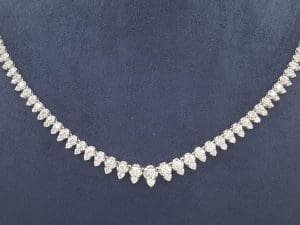 Diamond Riviera Tennis Necklace 14K White Gold 3 ct 17" 16 Grams Retail $10,000