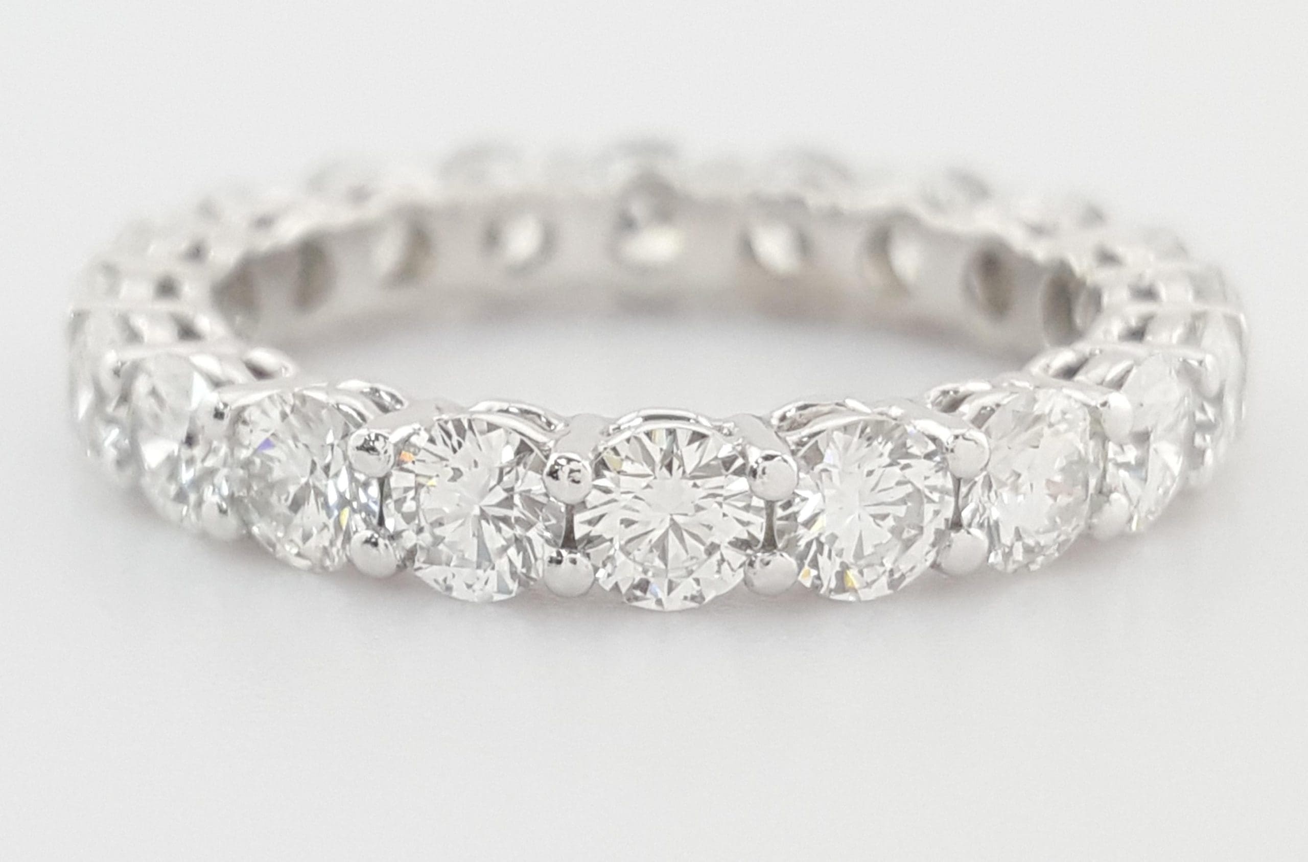 Round Diamond Full Circle Eternity Wedding Band Ring 2 ct 3 mm Platinum Rtl $6K