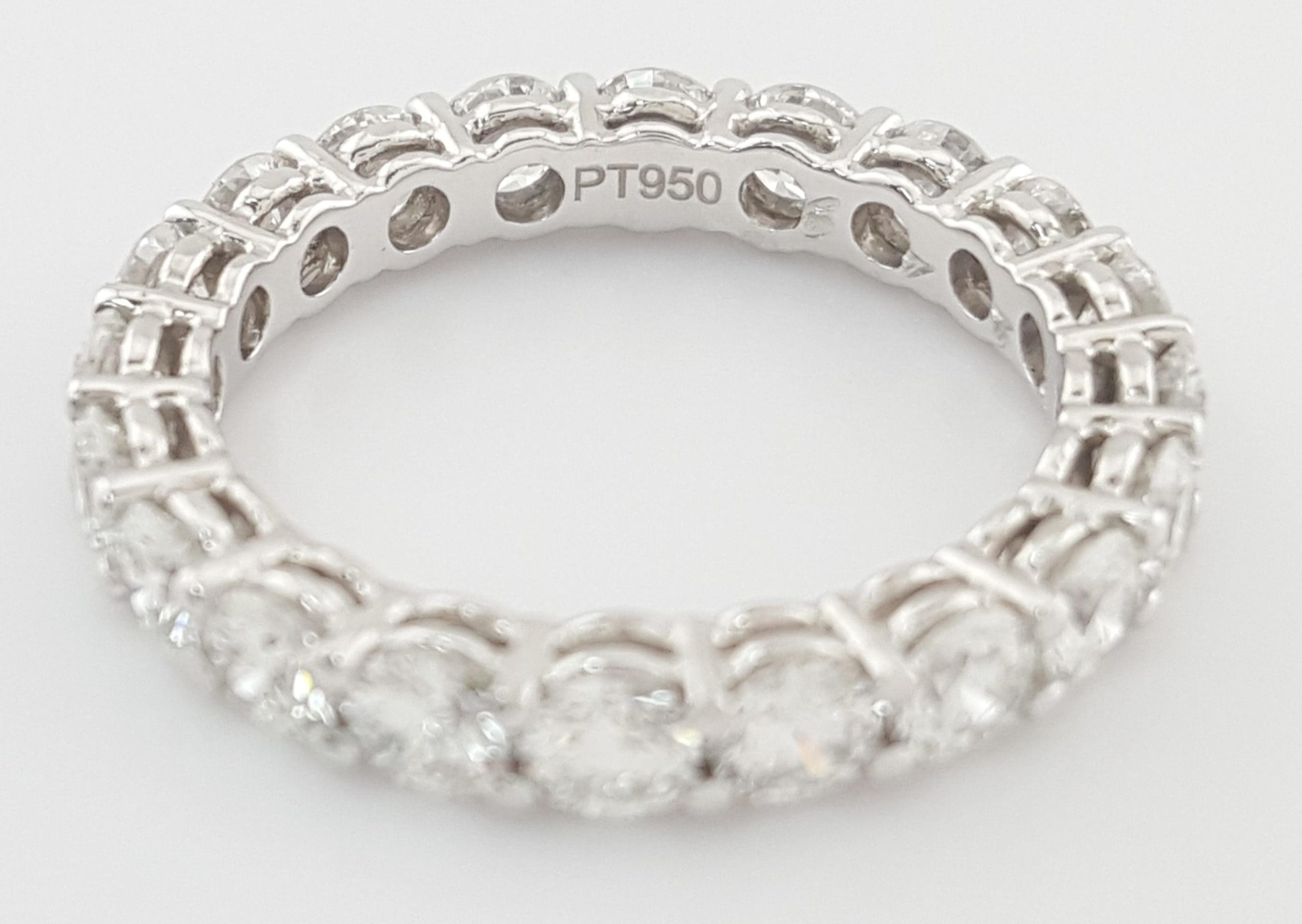 Round Diamond Full Circle Eternity Wedding Band Ring 2 ct 3 mm Platinum Rtl $6K