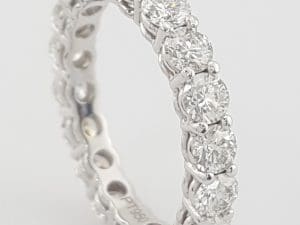 Round Diamond Full Circle Eternity Wedding Band Ring 2 ct 3 mm Platinum Rtl $6K
