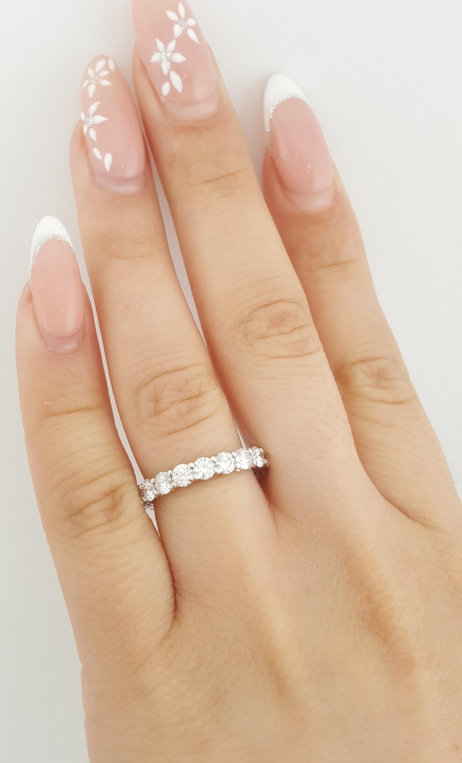 Round Diamond Full Circle Eternity Wedding Band Ring 2 ct 3 mm Platinum Rtl $6K